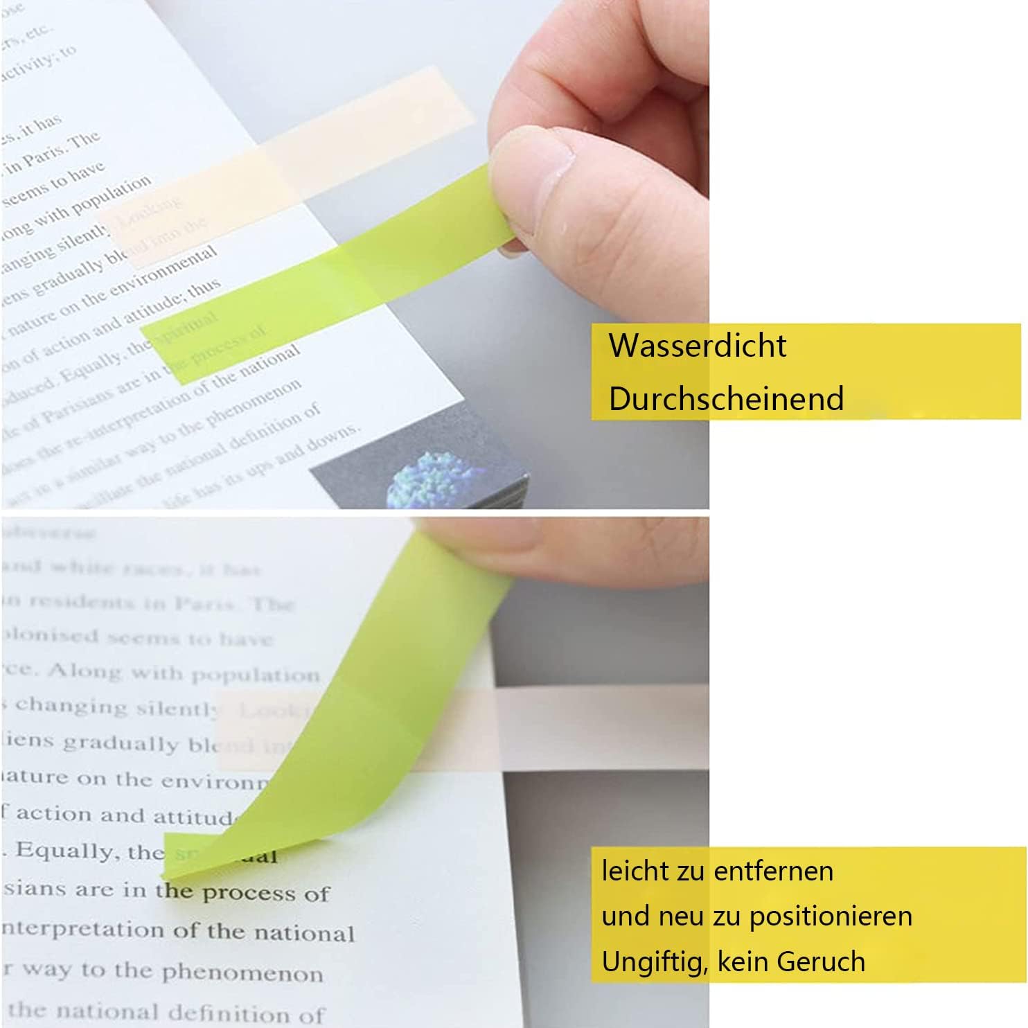 Detalle 1 de Newplenty zelfklevende tabs, 2.800 stuks in 14 kleuren, transparant PET