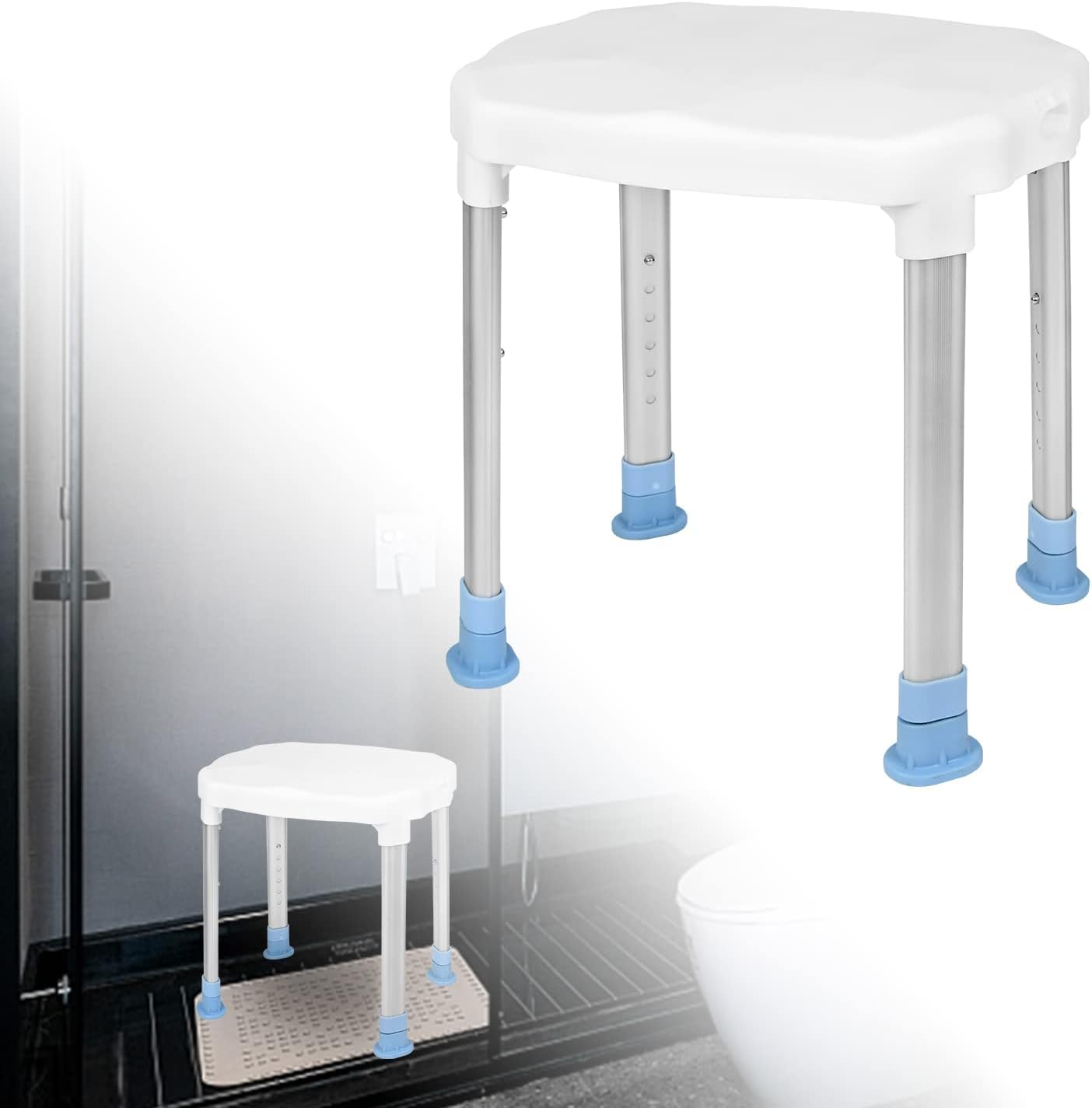 Detalle de LZQ LZQ-(HAG1338)-1 Adjustable Shower Stool, Six Heights, 150 kg Capacity