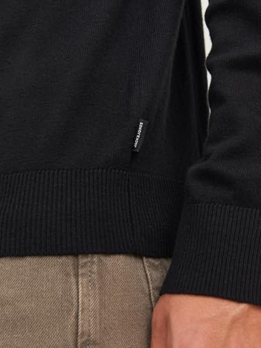 Detalle 2 de JACK & JONES Jjeemil Knit Roll Neck Noos Camiseta Cuello Alto, Negro, Small para Hombre