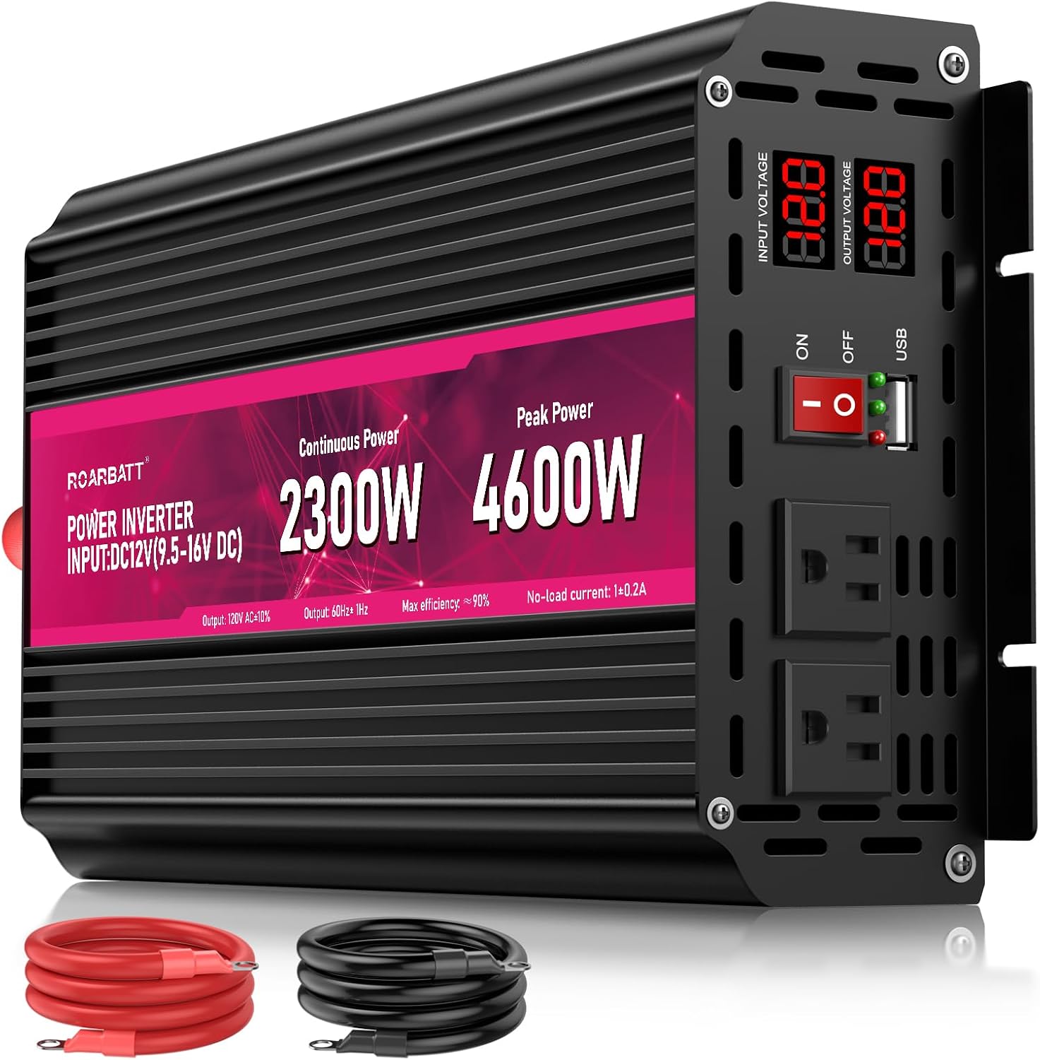 Detalle de ROARBATT 2300W Power Inverter, 12V DC to 120V AC Pure Sine Wave