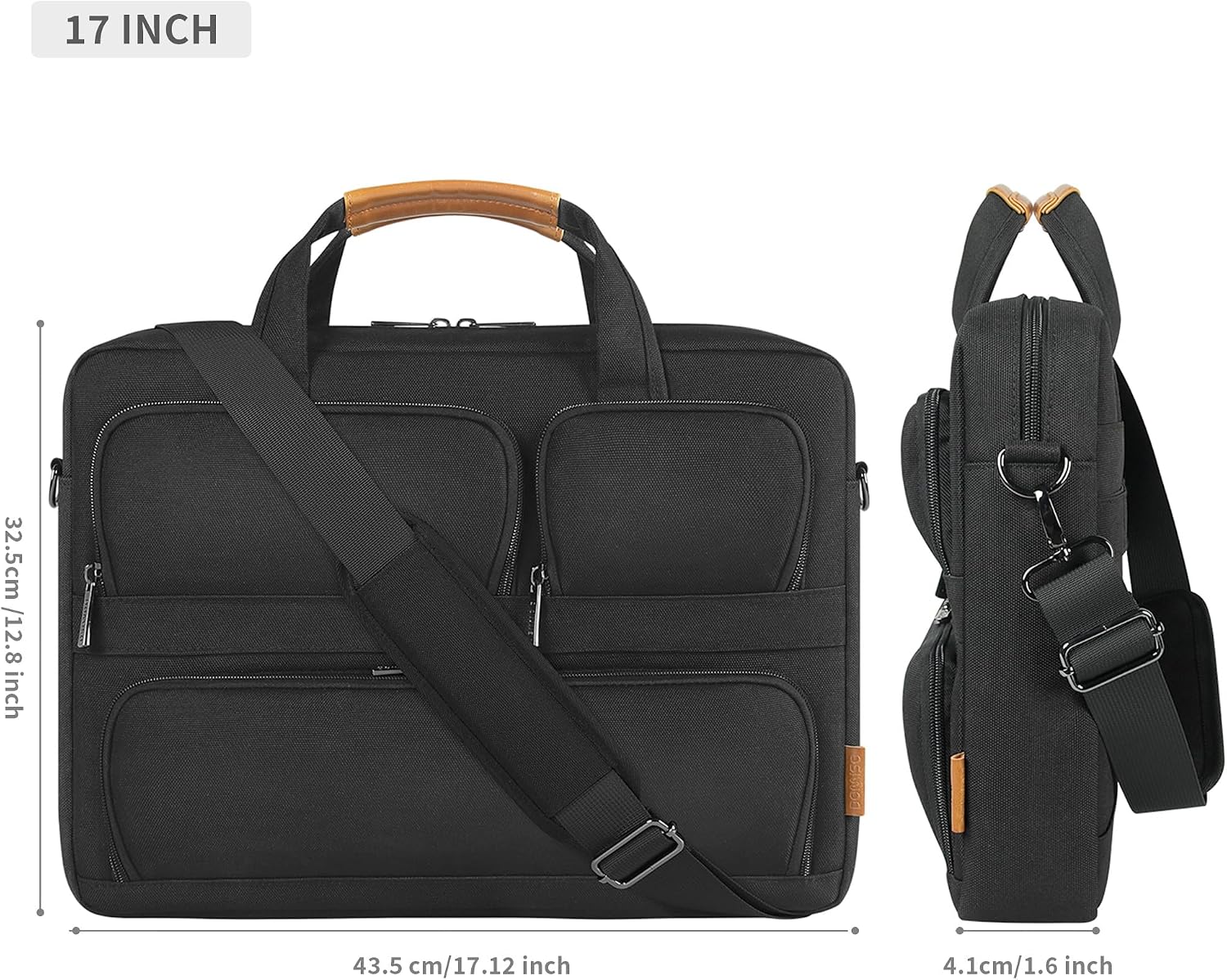 Detalle de DOMISO 17 inch Laptop Bag for Men – Versatile, protective briefcase for everyday work