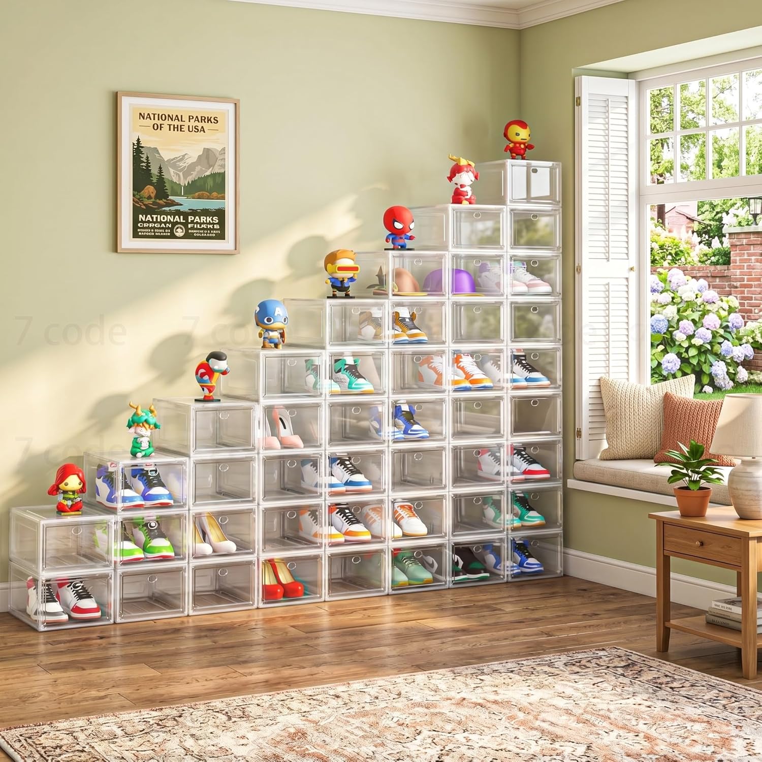 Detalle 2 de Thickened Clear Shoe Storage Organizer 6-Pack ๐