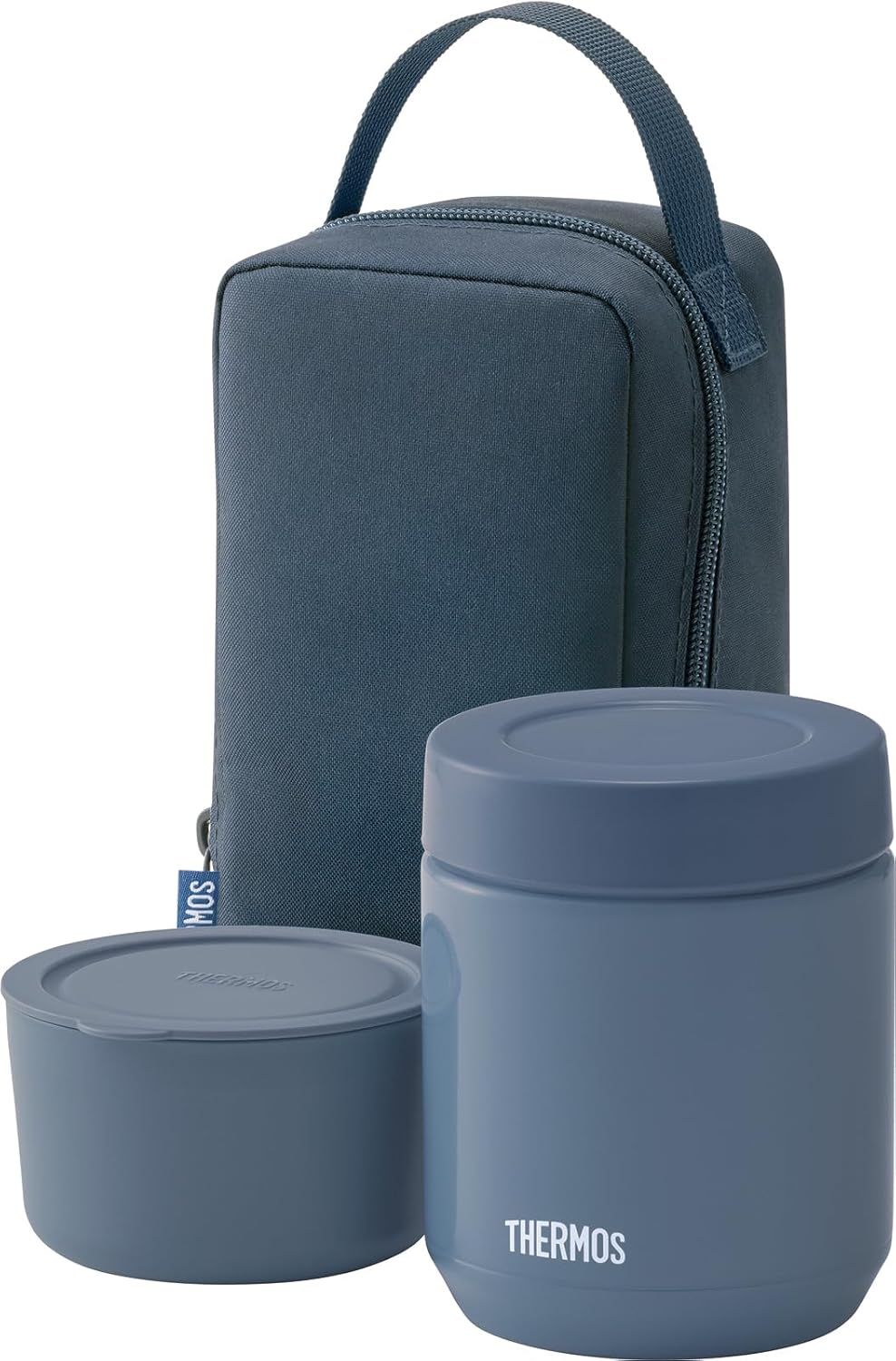 Detalle de サーモス JEE-550 IBL 真空断熱スープランチセット 300ml 食洗機対応・専用ポーチ付き