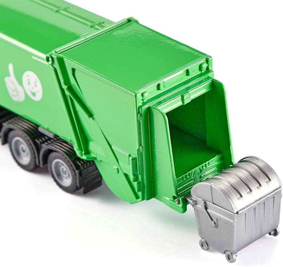 Detalle 2 de SIKU 2938 śmieciarka Mercedes Actros 1:50, metalowo-plastikowa, zielono-biała