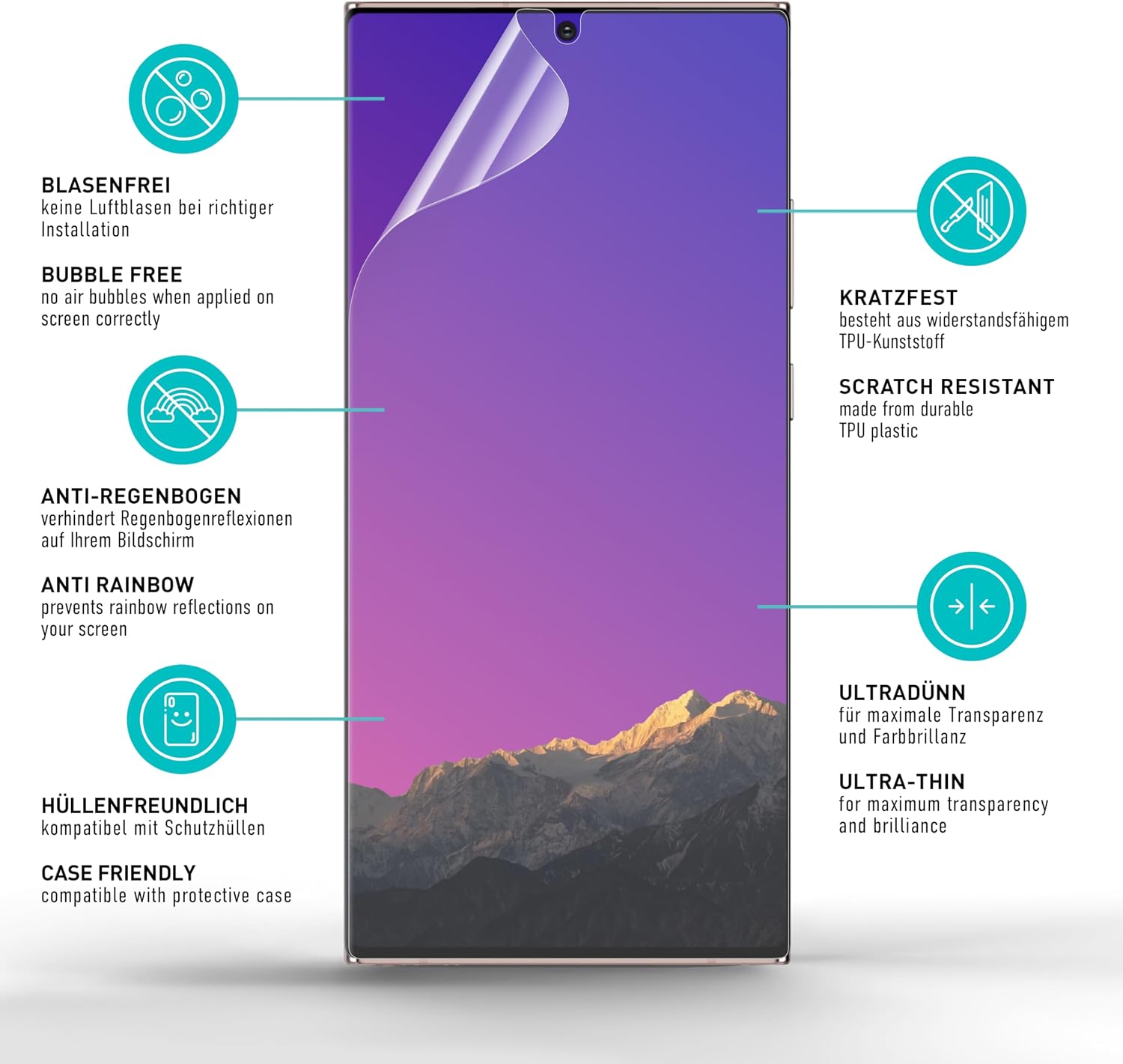 Thumbnail 4 de SmarTect Matte TPU Screen Protectors for Samsung Galaxy S24 Ultra, 2-Pack