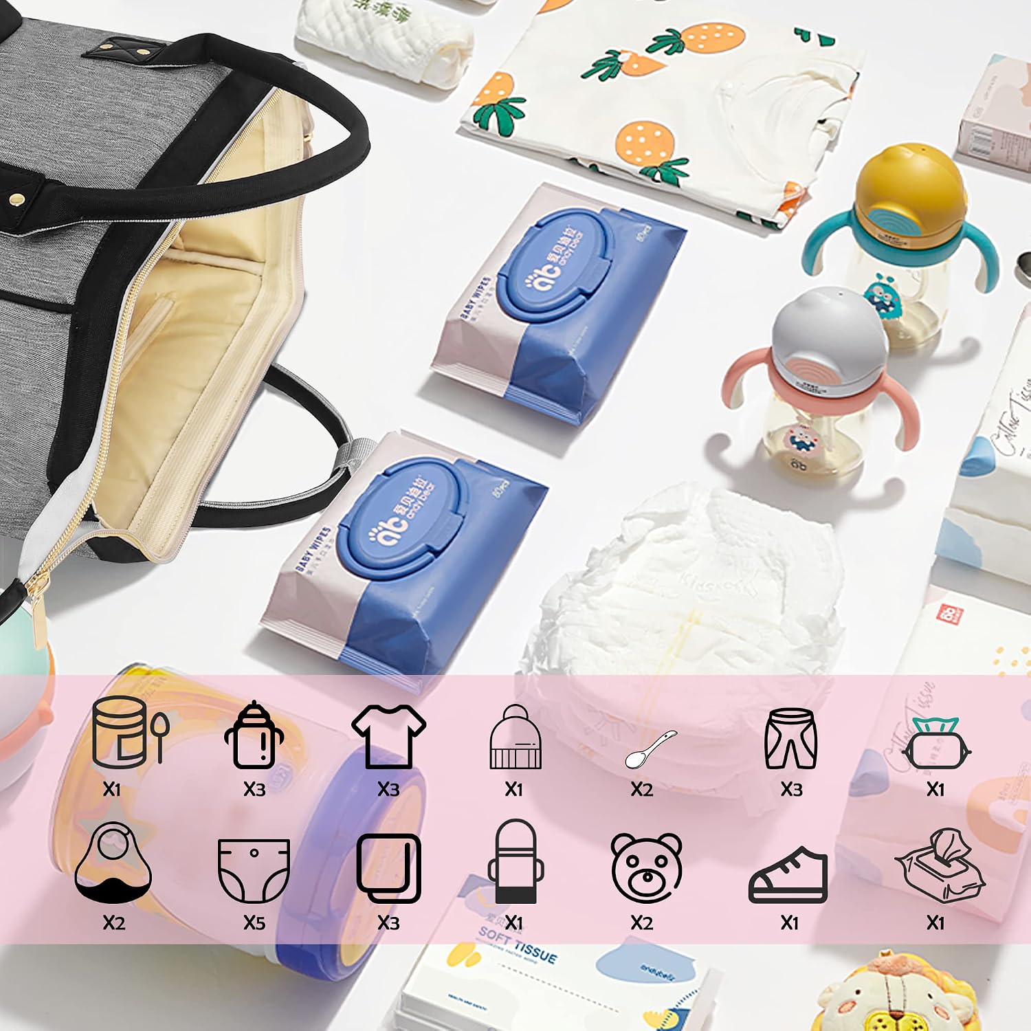 Detalle 2 de Femuar Diaper Backpack Large Capacity