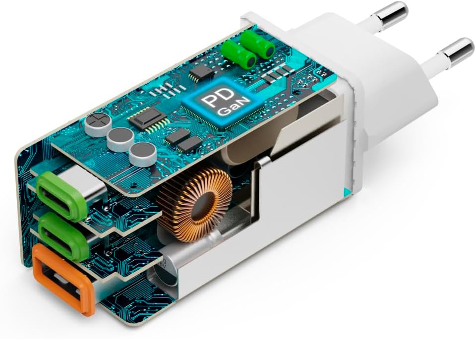 Thumbnail 6 de Hama chargeur rapide 65W GaN (PD + QC 3.0) à 3 ports pour iPhone, Samsung et MacBook – Blanc