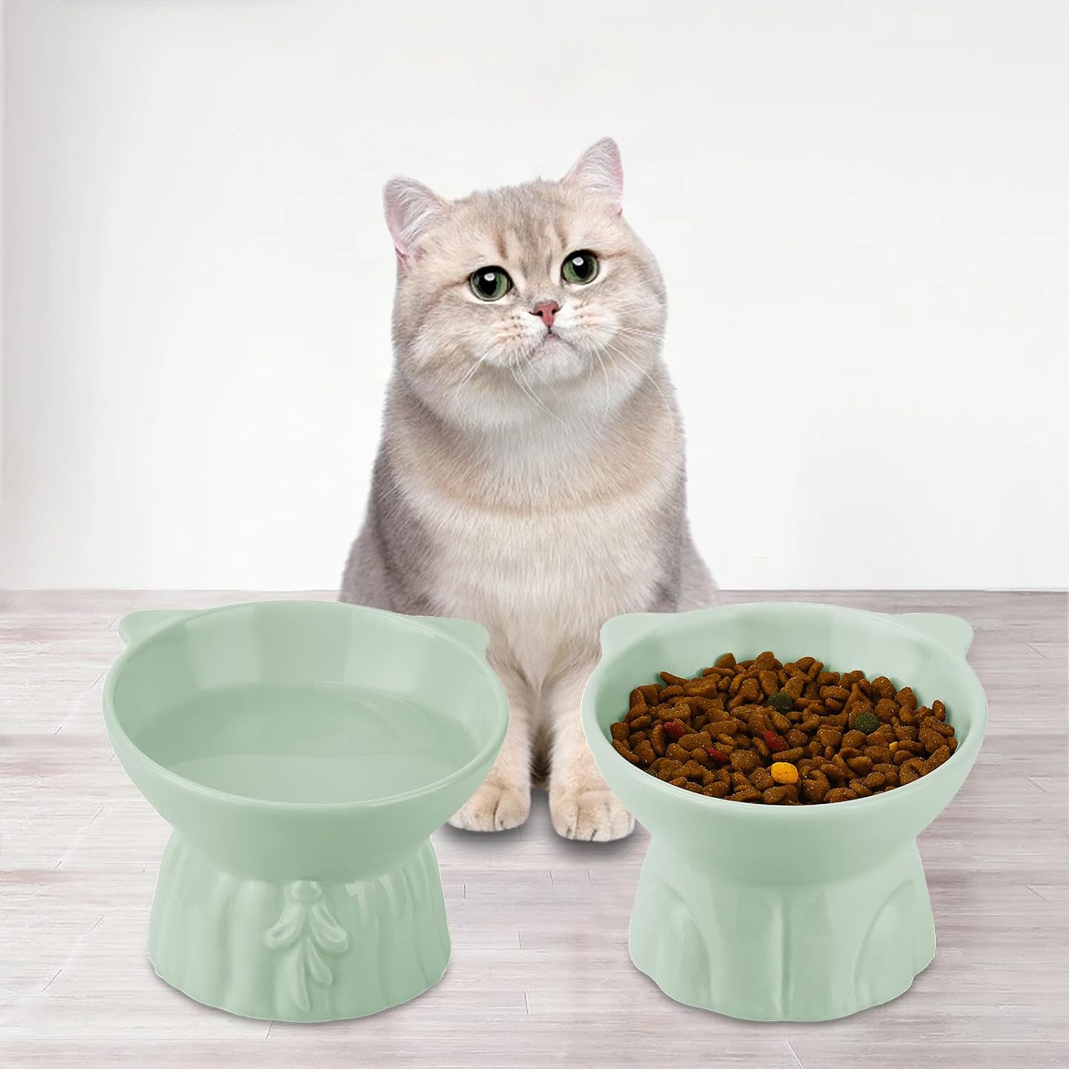 Thumbnail 6 de Ceramic Elevated Cat Bowls 2-pack, Whisker-Friendly 🐱