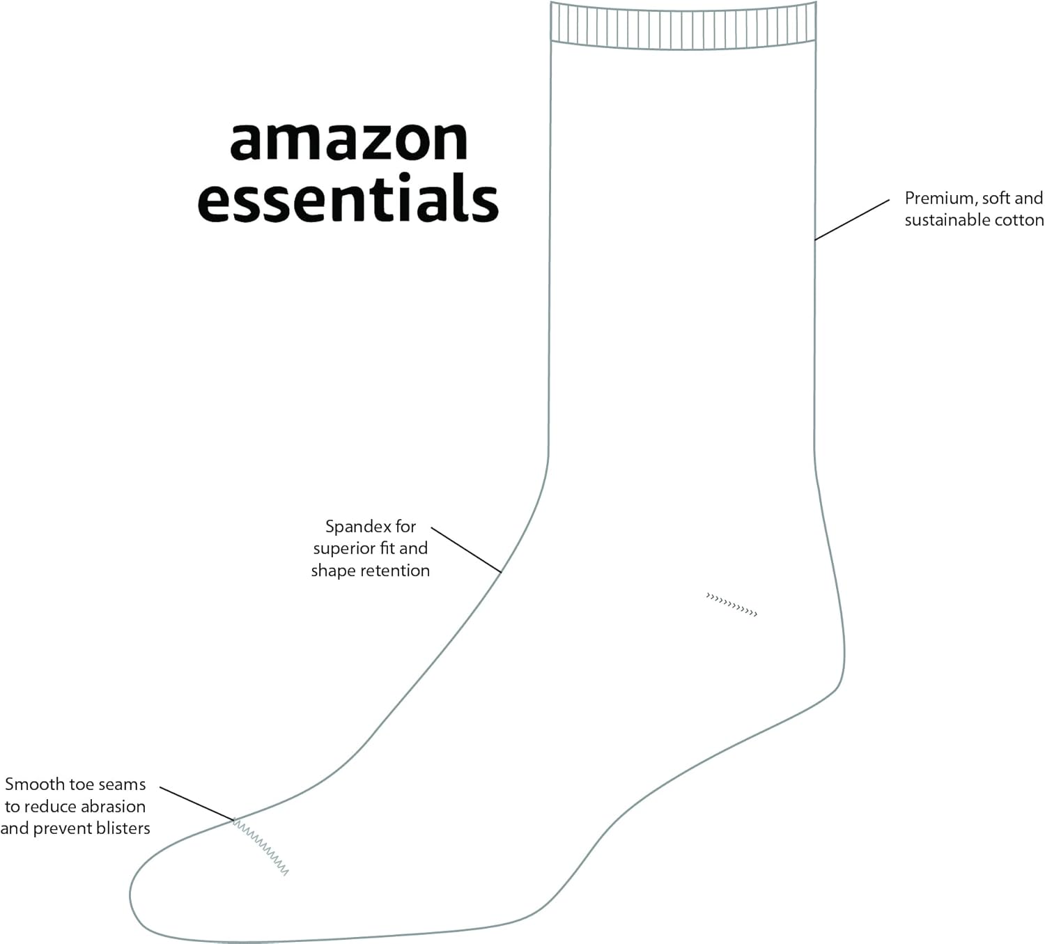 Thumbnail 2 de Amazon Essentials Women’s Crew Socks (Cotton) – 6-pack