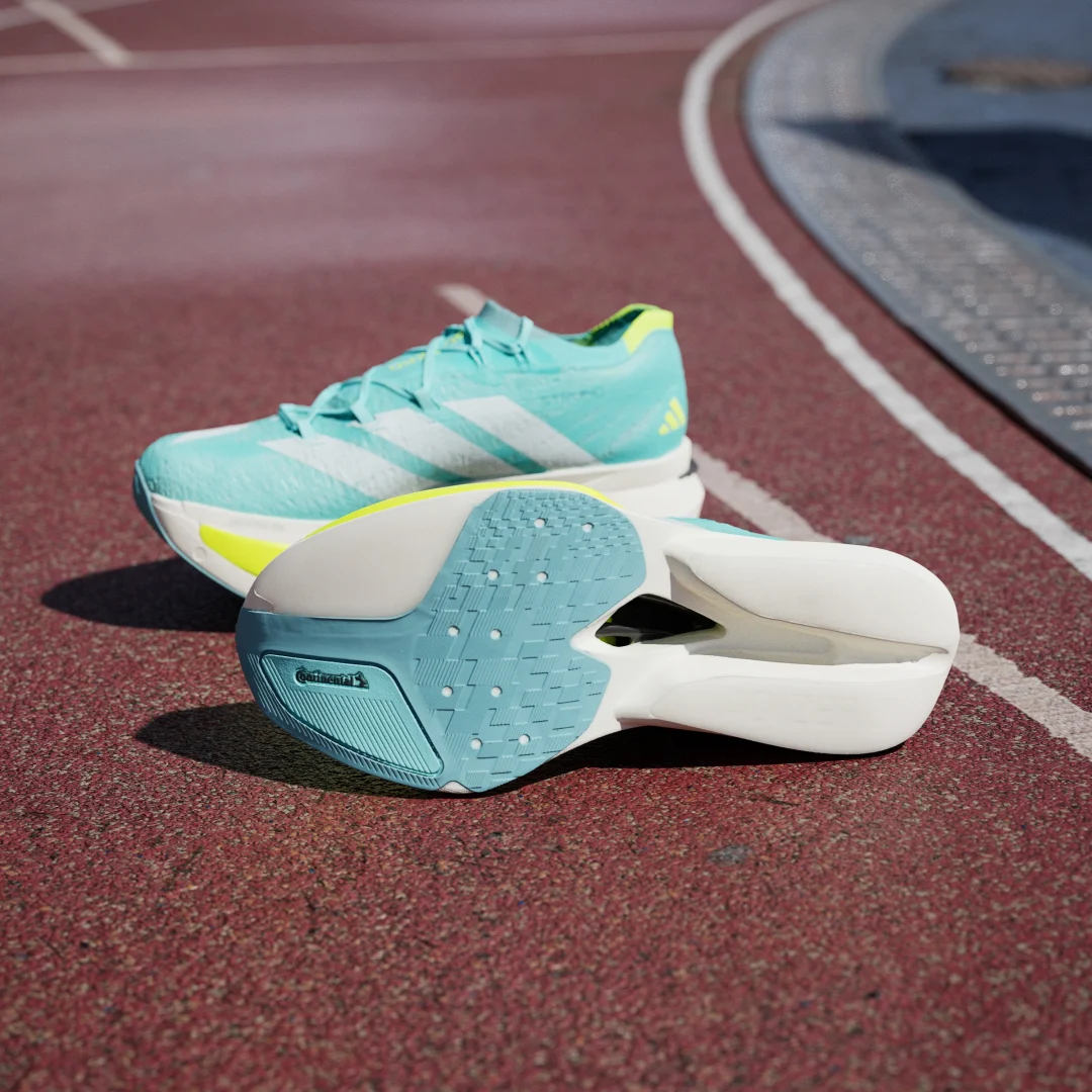 Detalle de Adizero Prime X3 Strung de Adidas en turquesa: ficha para decidir su compra