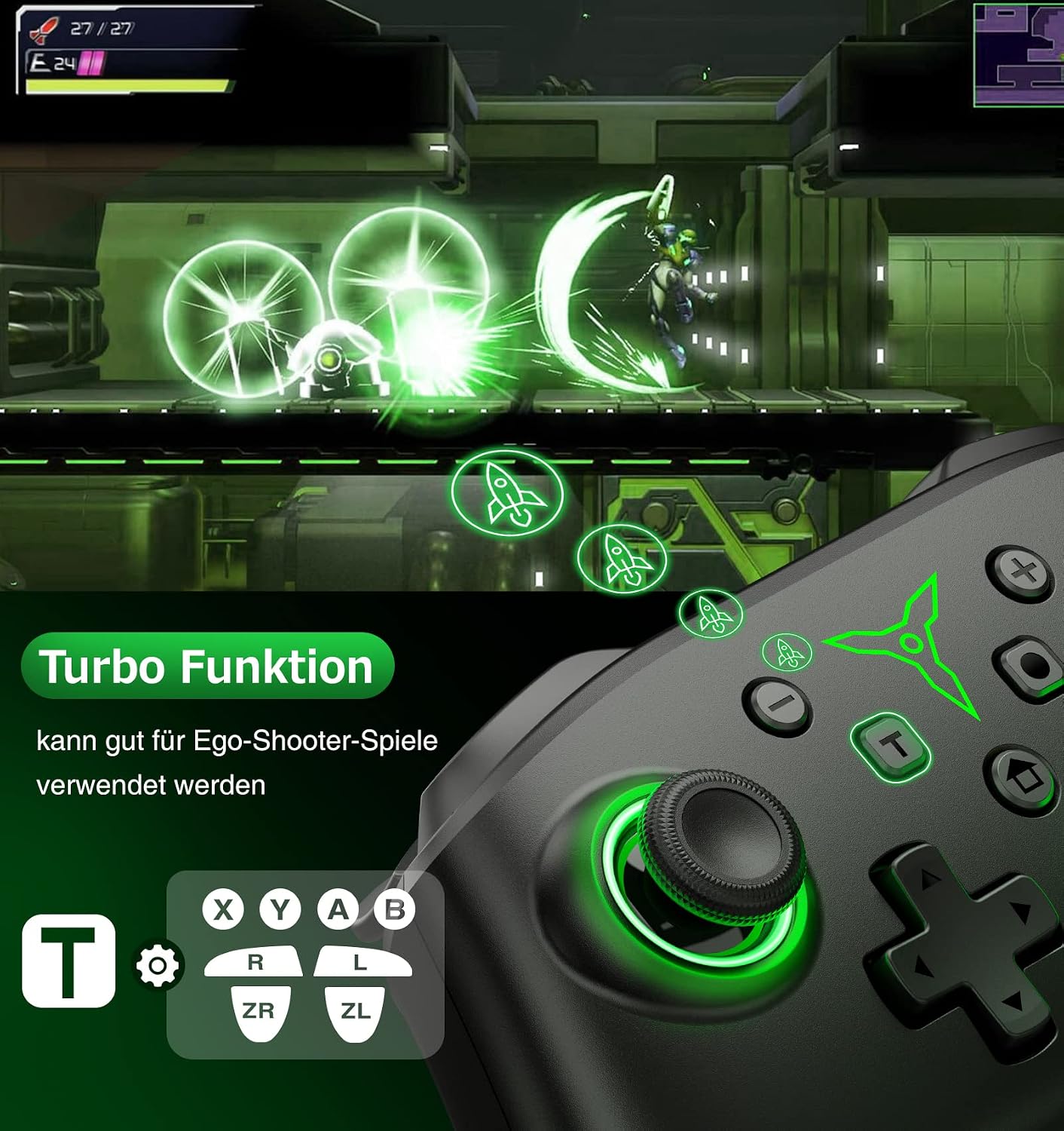 Thumbnail 4 de HELLCOOL Switch Controller Wireless – Pro Controller für Switch