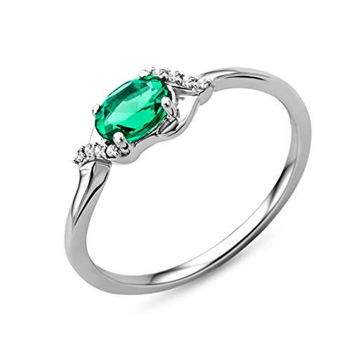 Detalle de MIORE Anillo solitario esmeralda 0,03 ct