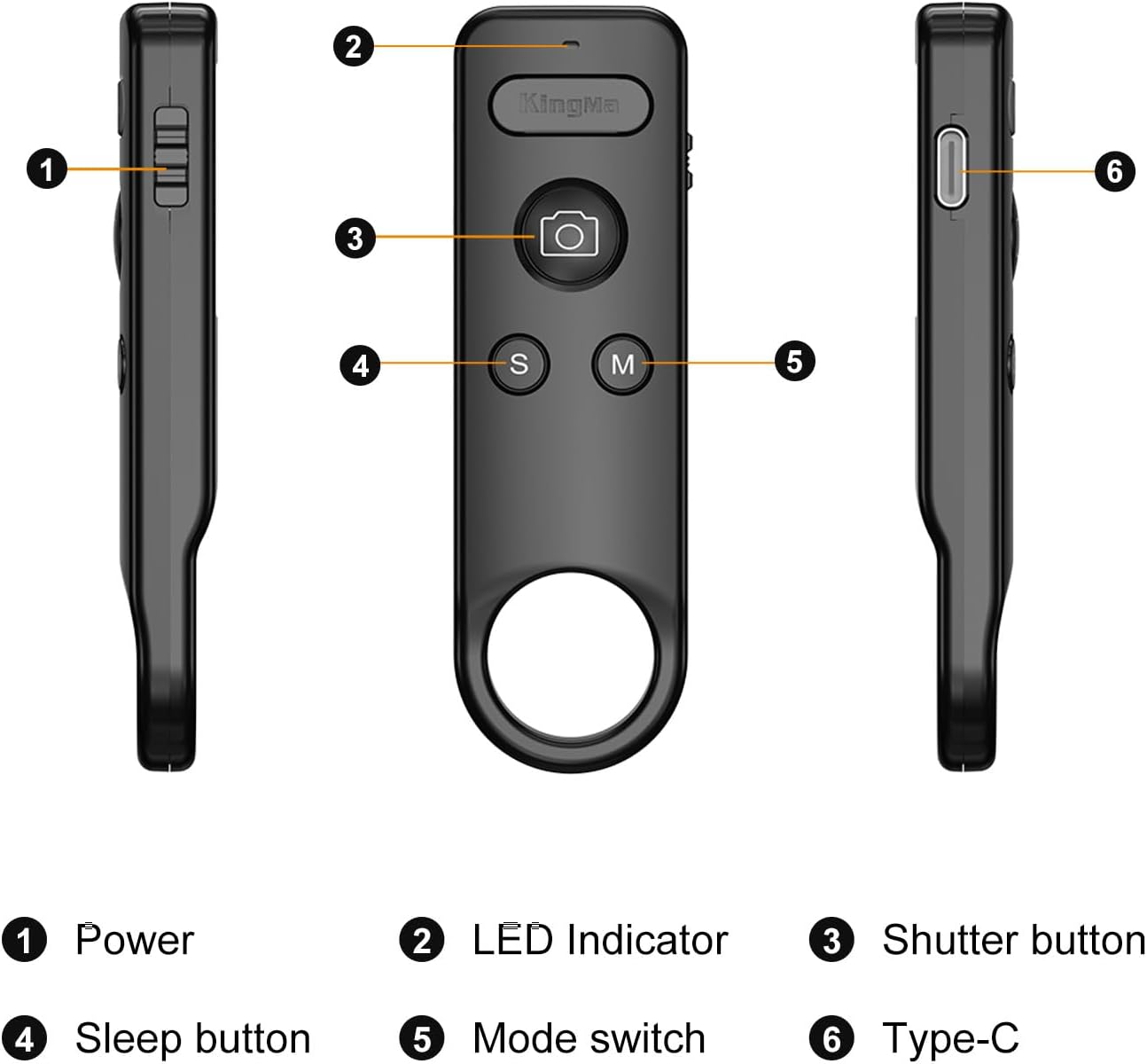 Thumbnail 6 de Bluetooth Remote for GoPro & Insta360 action cameras (Bluetooth 5.0, Type-C charging, up to 49Ft)