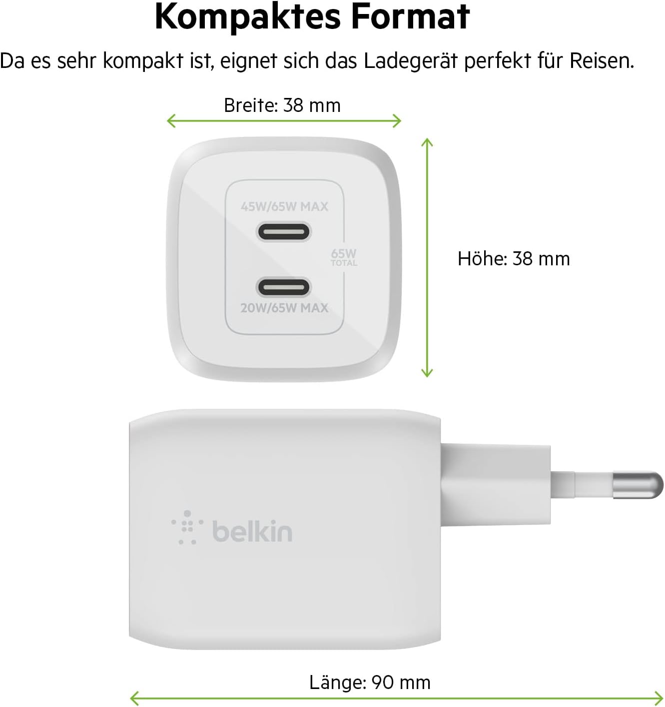 Thumbnail 4 de Belkin 65-W USB-C Ladegerät 2 Ports