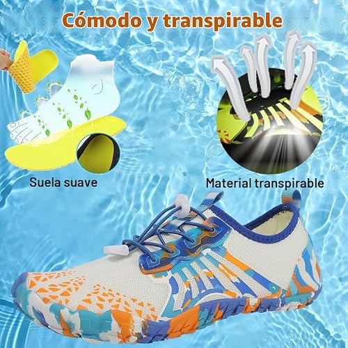 Thumbnail 2 de Unisex Zapatos Descalzos ZiITOP – Sandalias anfibias ligeras para playa, yoga y actividades acuáticas (Blanco, 44EU)