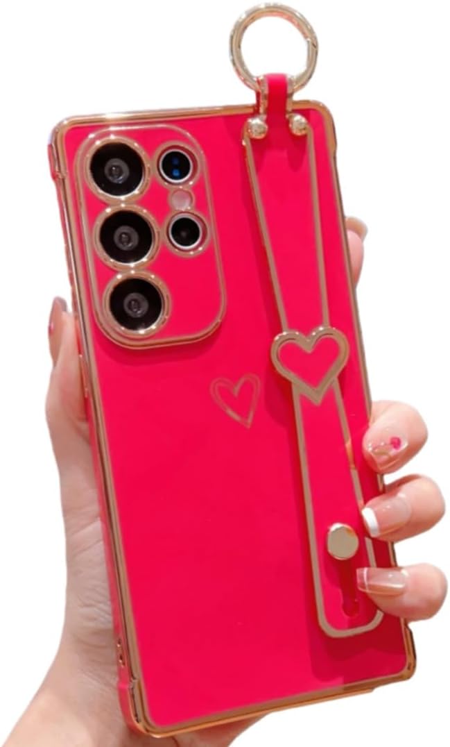 Thumbnail 3 de ZTOFERA Samsung Galaxy S24 FE 5G Case with Stand Strap – Hot Pink, Heart Pattern