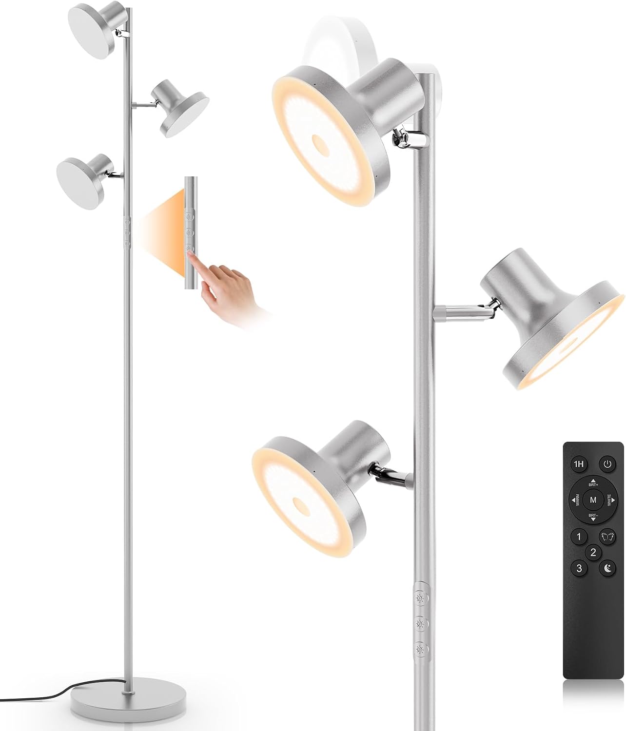 Detalle de SIBRILLE FLH-036-F1 36W LED Tree Floor Lamp, Dimmable with Remote and Touch Control