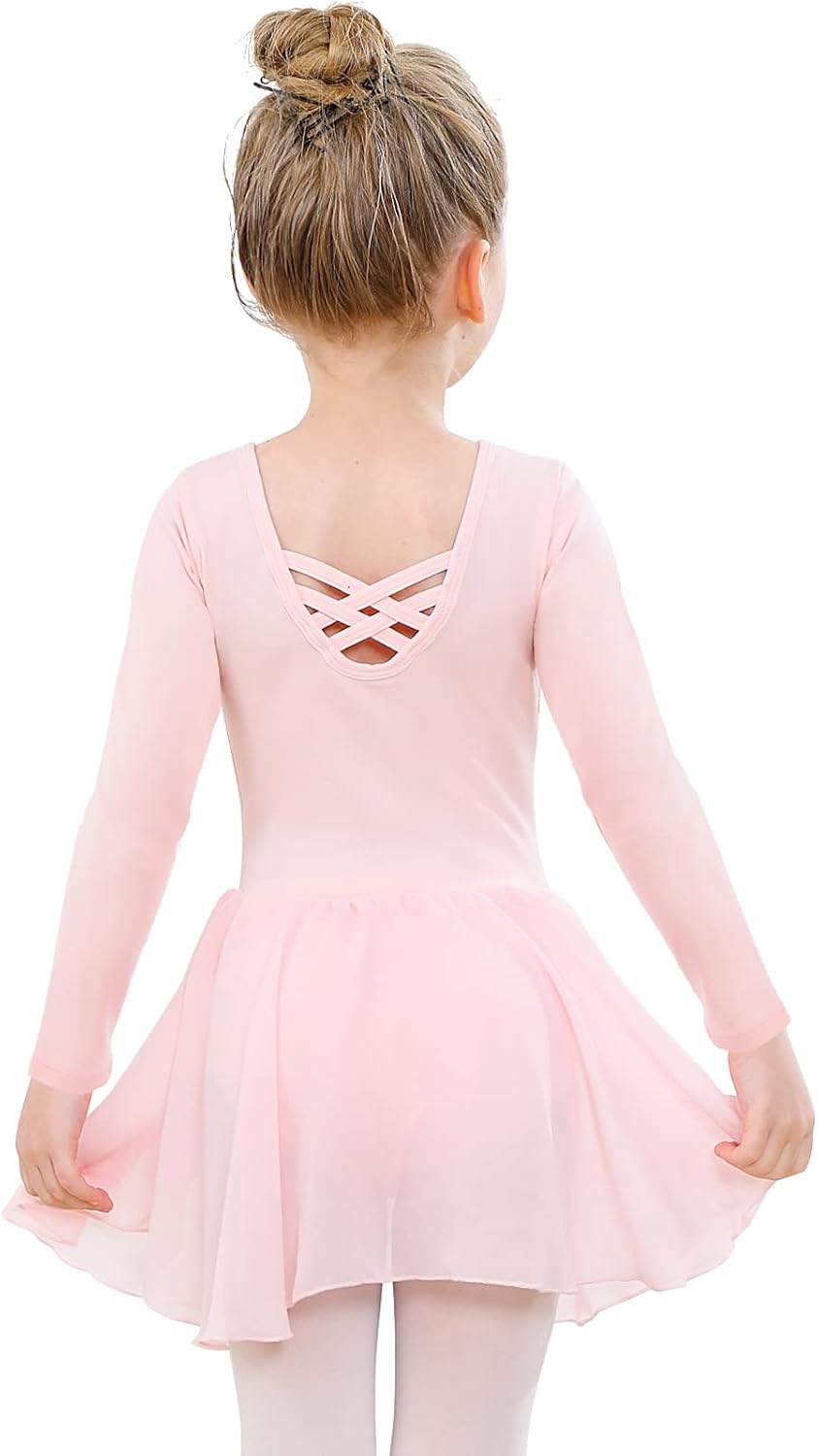 Detalle de Girls Ballet Dress Short Sleeve Chiffon Skirt Leotard 🩰