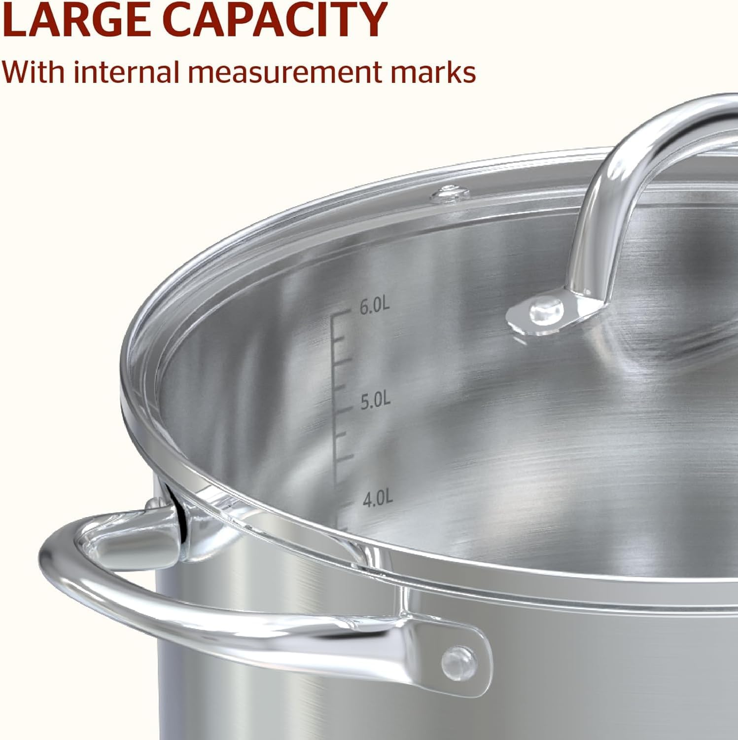 Thumbnail 4 de SUNHOUSE Stainless Steel Stock Pot 7 Quart