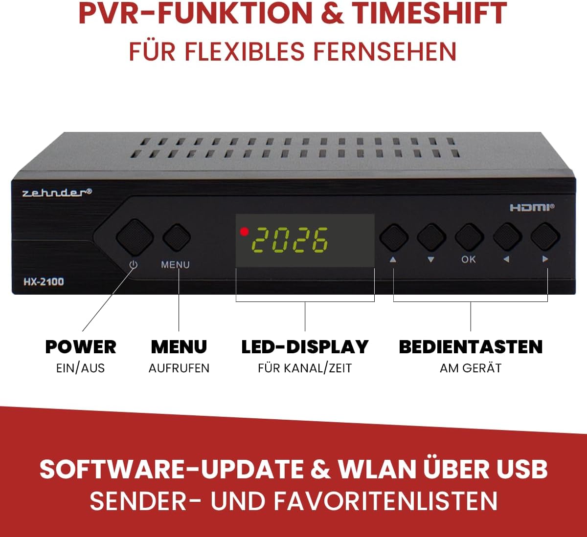 Thumbnail 3 de Zehnder HX 2100 Kabelreceiver Full HD