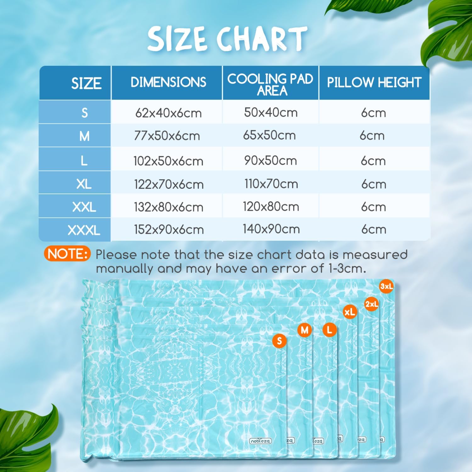 Thumbnail 1 de Tapis rafraîchissant Nobleza pour chat et chien 122 x 70 cm avec oreiller cervical 6 cm