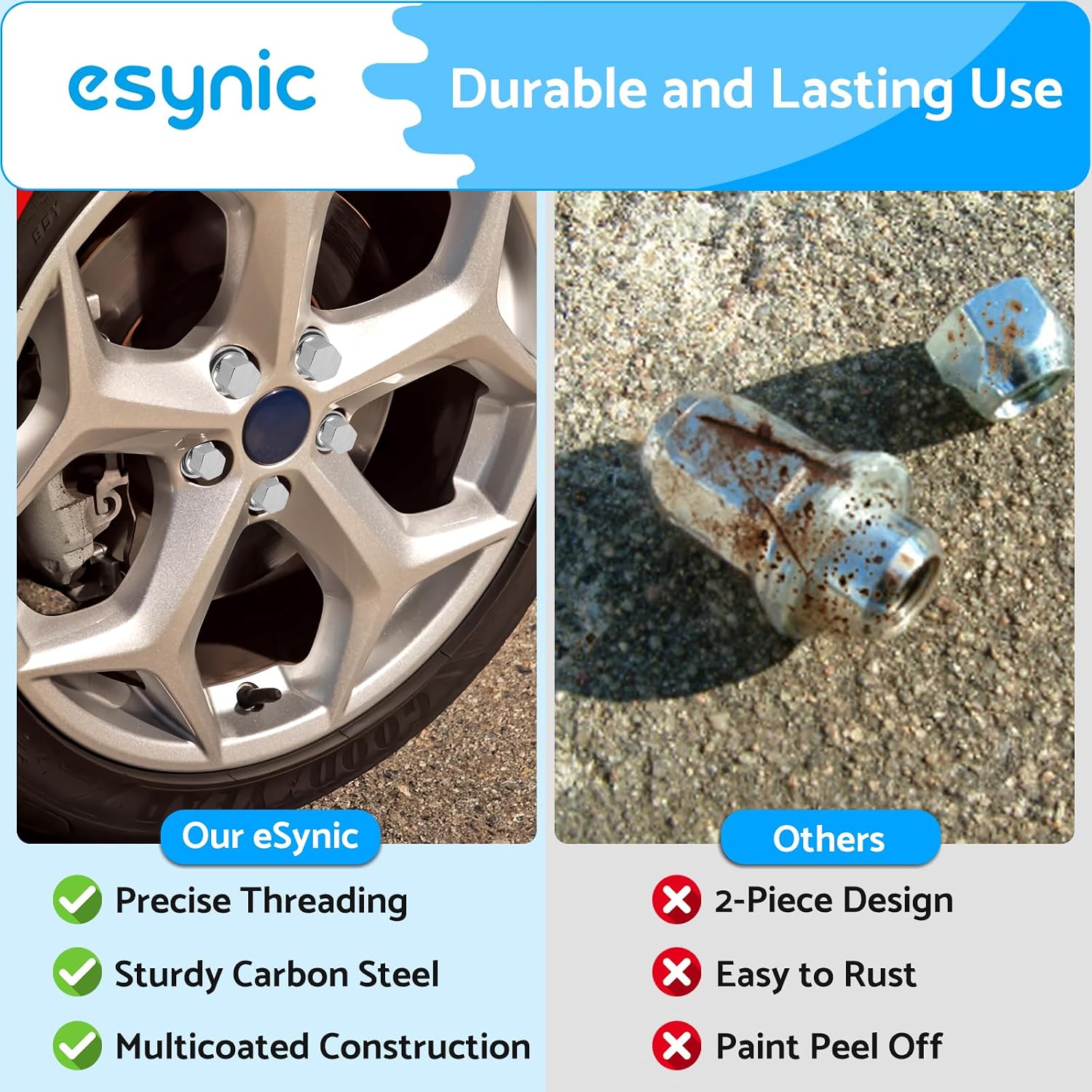 Detalle de eSynic 16 Pack Professional Wheel Nuts Set for Ford (M12x1.5) with 19mm Hex