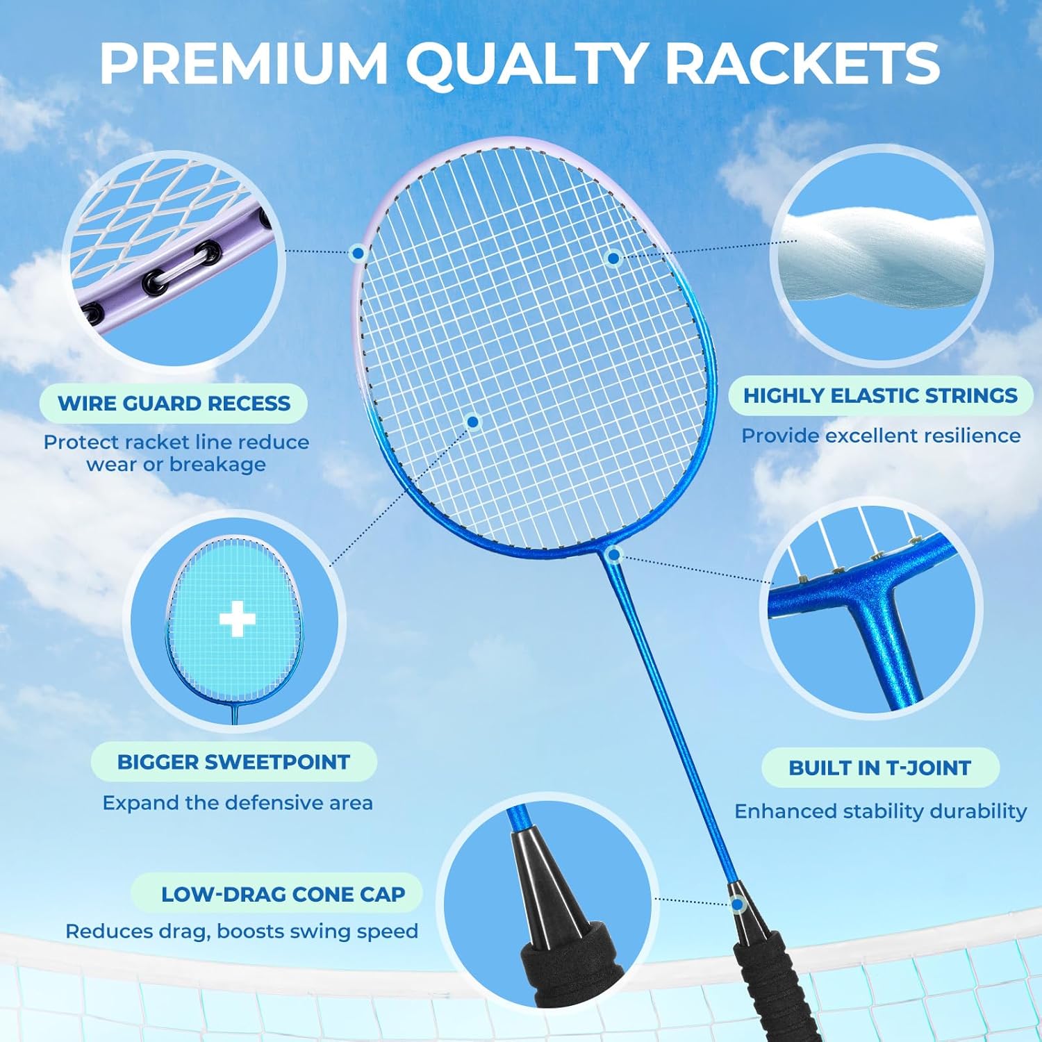 Thumbnail 1 de HIRALIY 4-P racket set for outdoor play