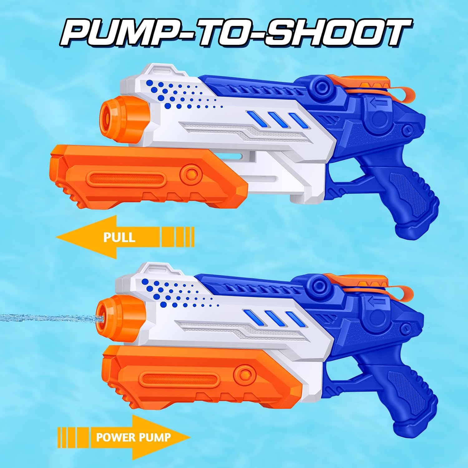 Thumbnail 2 de RONSTONE 4er-Pack Wasserpistolen (300 ml, 25–30 ft Reichweite) – Pump-Action für Kinder & Erwachsene