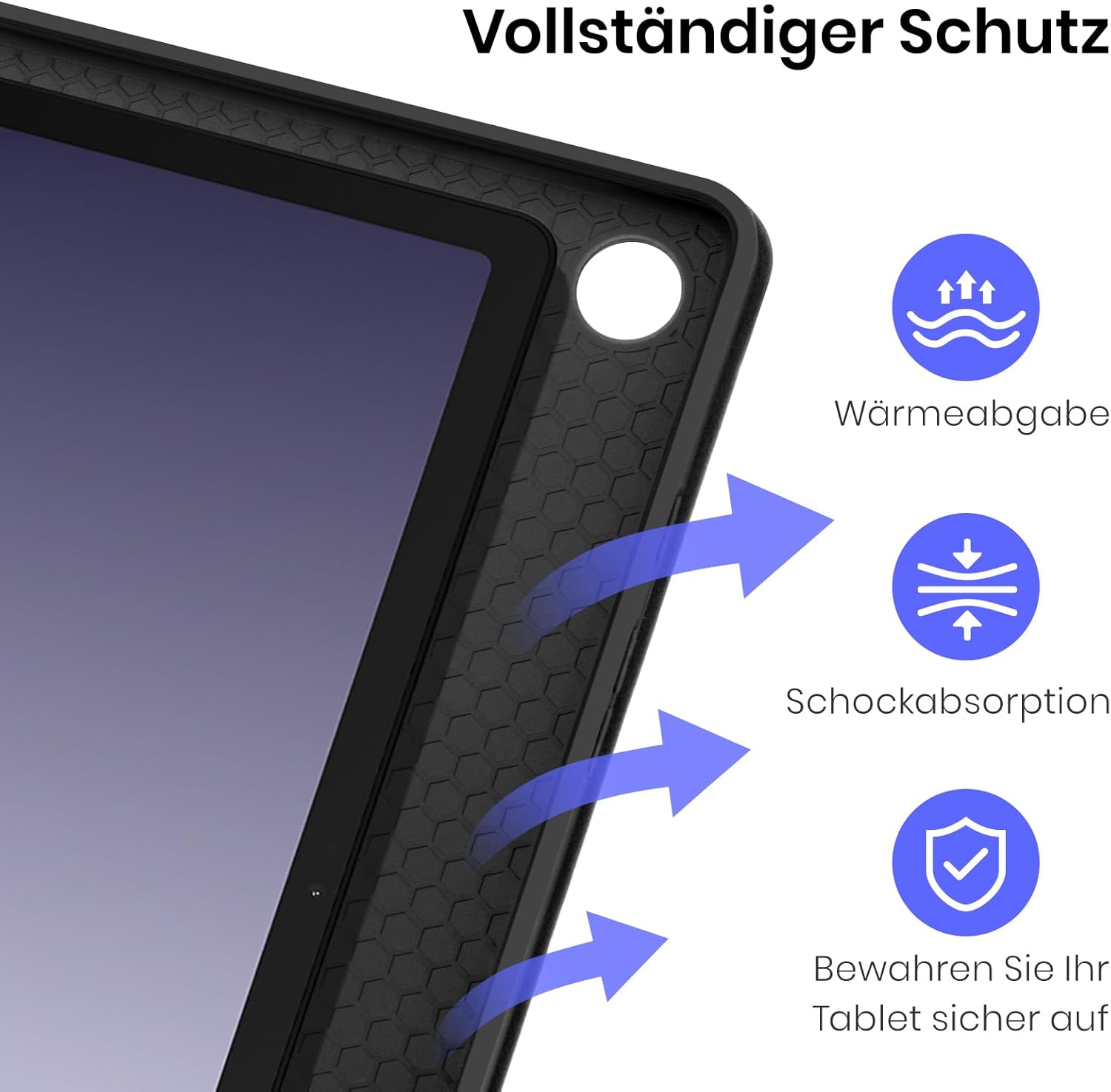 Detalle de KTOITION Hülle mit Tastatur für Samsung Galaxy Tab A11+/A9 Plus 11 Zoll – Abnehmbare Bluetooth-Tastatur mit Beleuchtung
