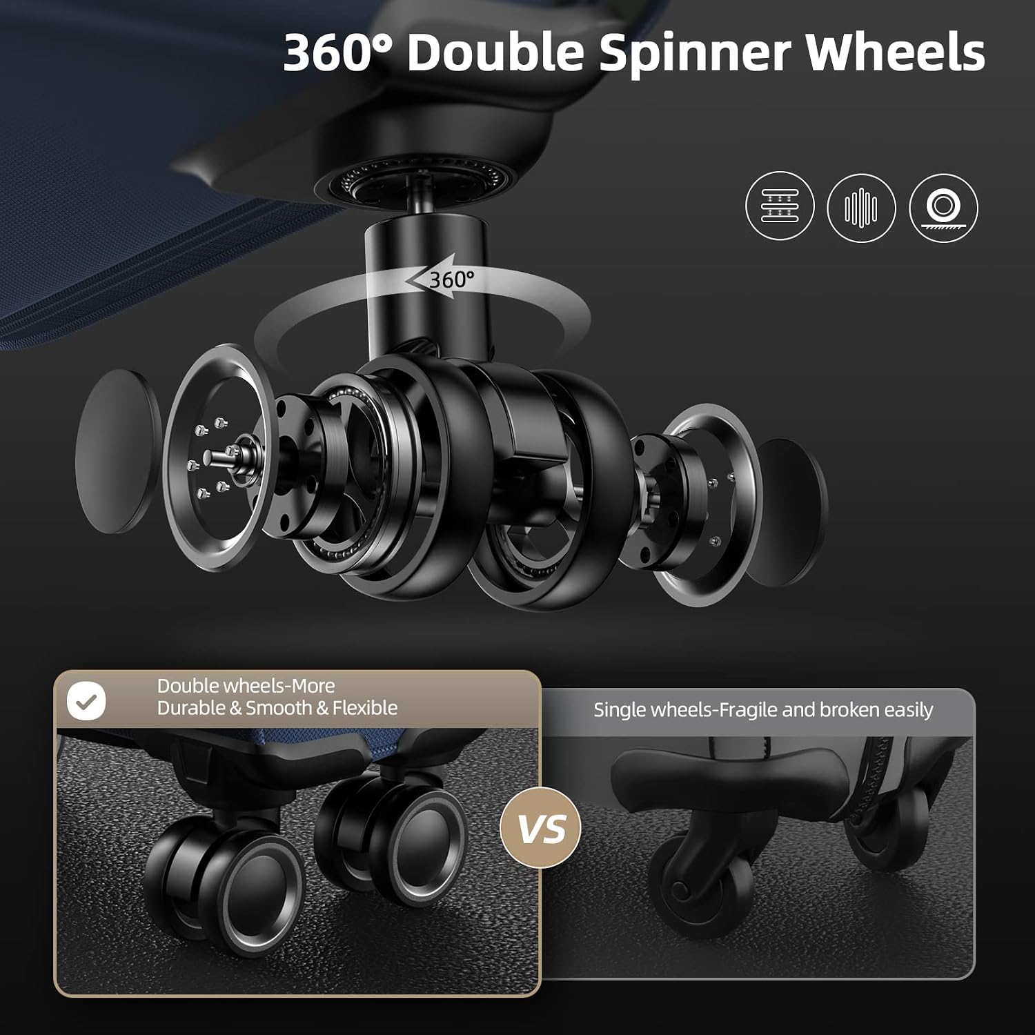 Thumbnail 2 de SHOWKOO 3-Piece Softside Expandable Luggage Set (20in/24in/28in) with 360° Spinner Wheels