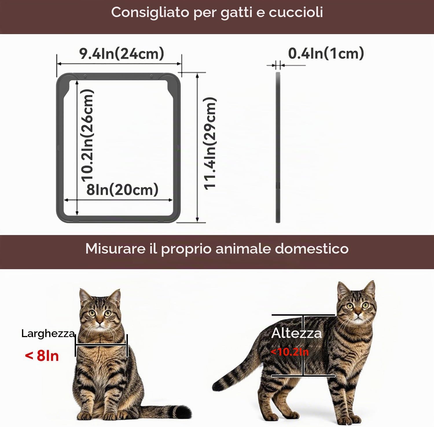 Detalle de NAMSAN Porta Zanzariera per Animali Domestici 24×29 cm – per gatti e piccoli cani