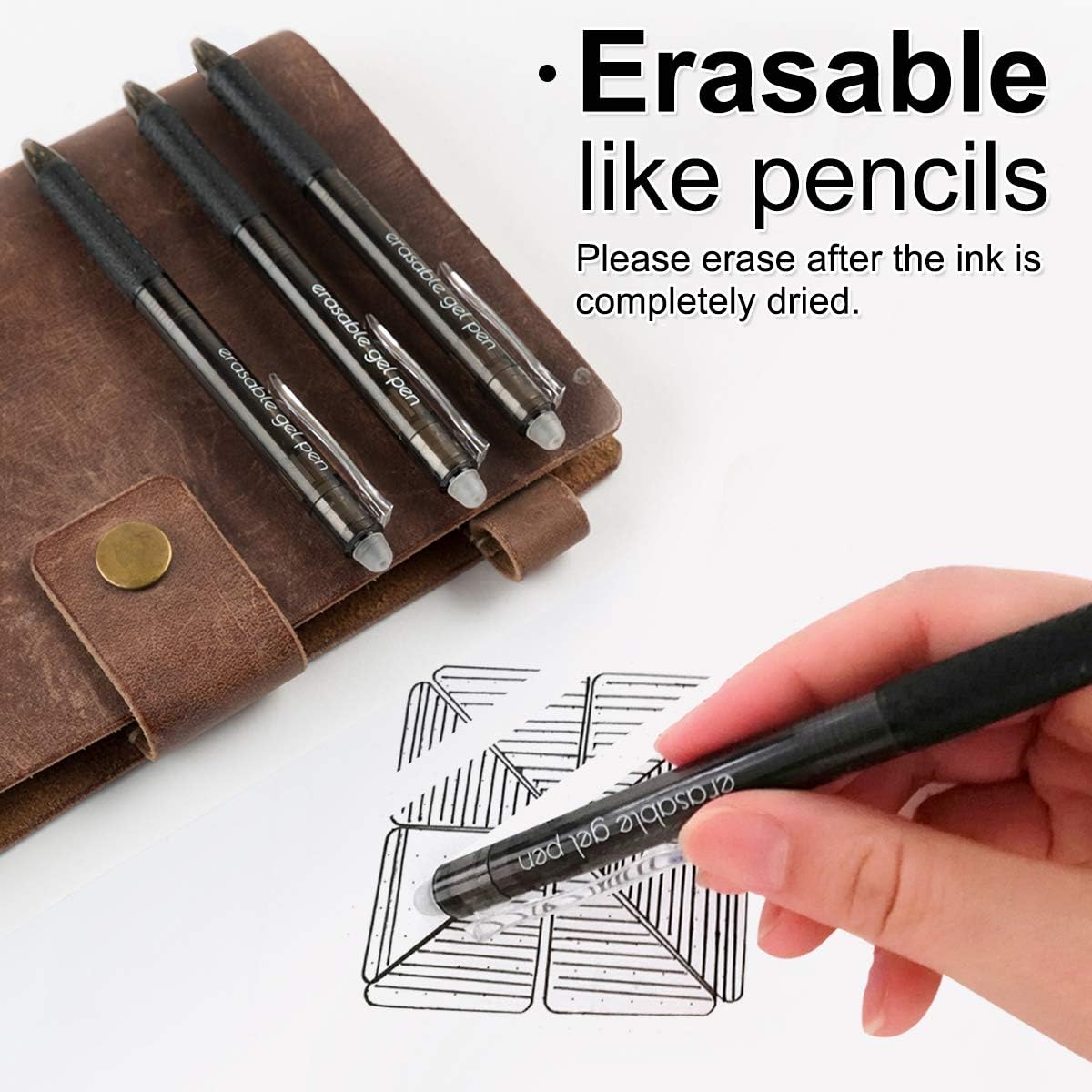 Thumbnail 1 de Vanstek VanstekEGP12 Retractable Erasable Gel Pens, 18 Black, 0.7 mm