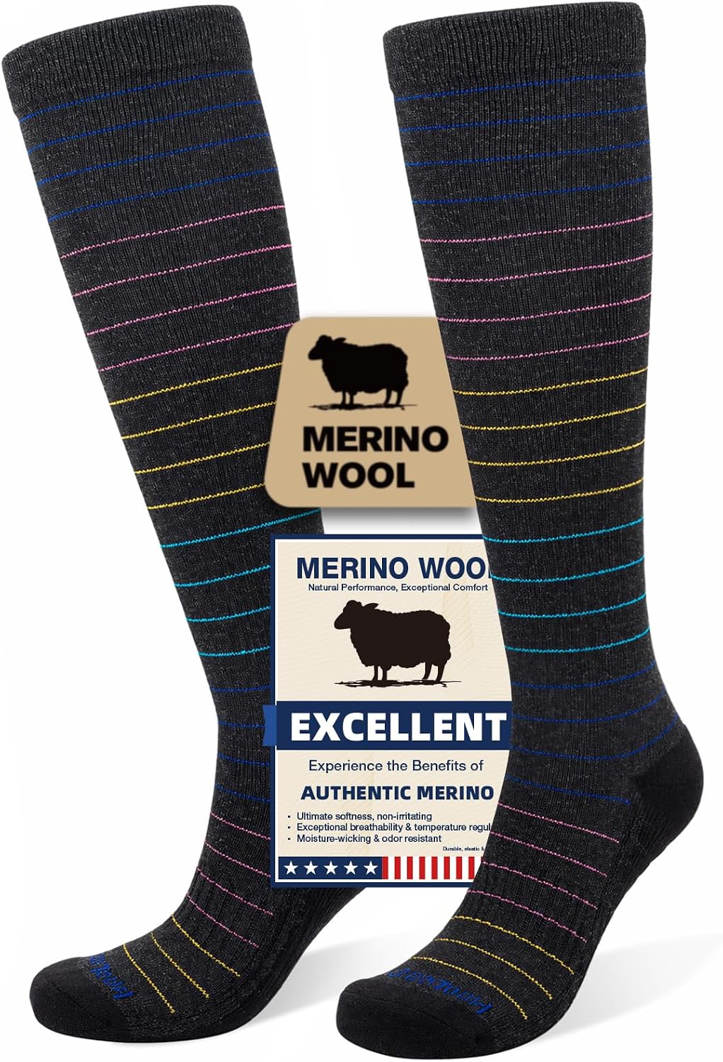 Thumbnail 6 de Iambamboo Merino Wool Compression Socks with Dryarn, 20-30 mmHg – Knee-High (Travel & Flying)