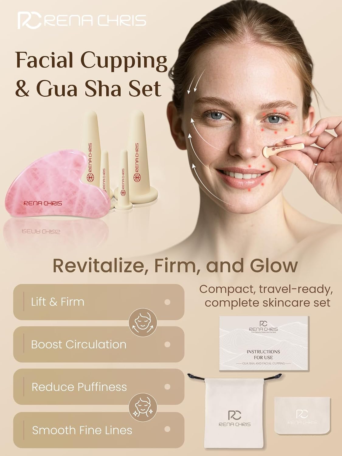 Thumbnail 1 de Rena Chris Cupping Set mit Gua Sha