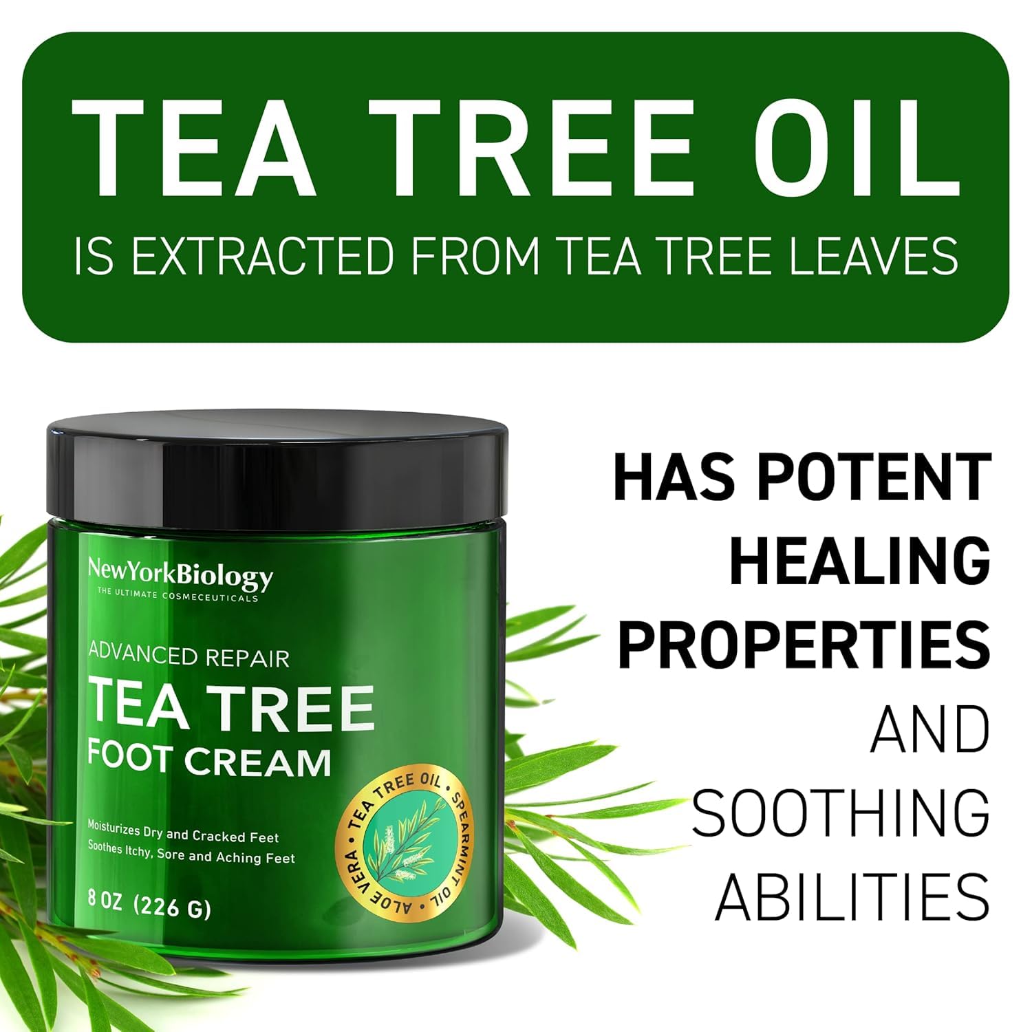 Thumbnail 4 de New York Biology Tea Tree Foot Cream 8 oz