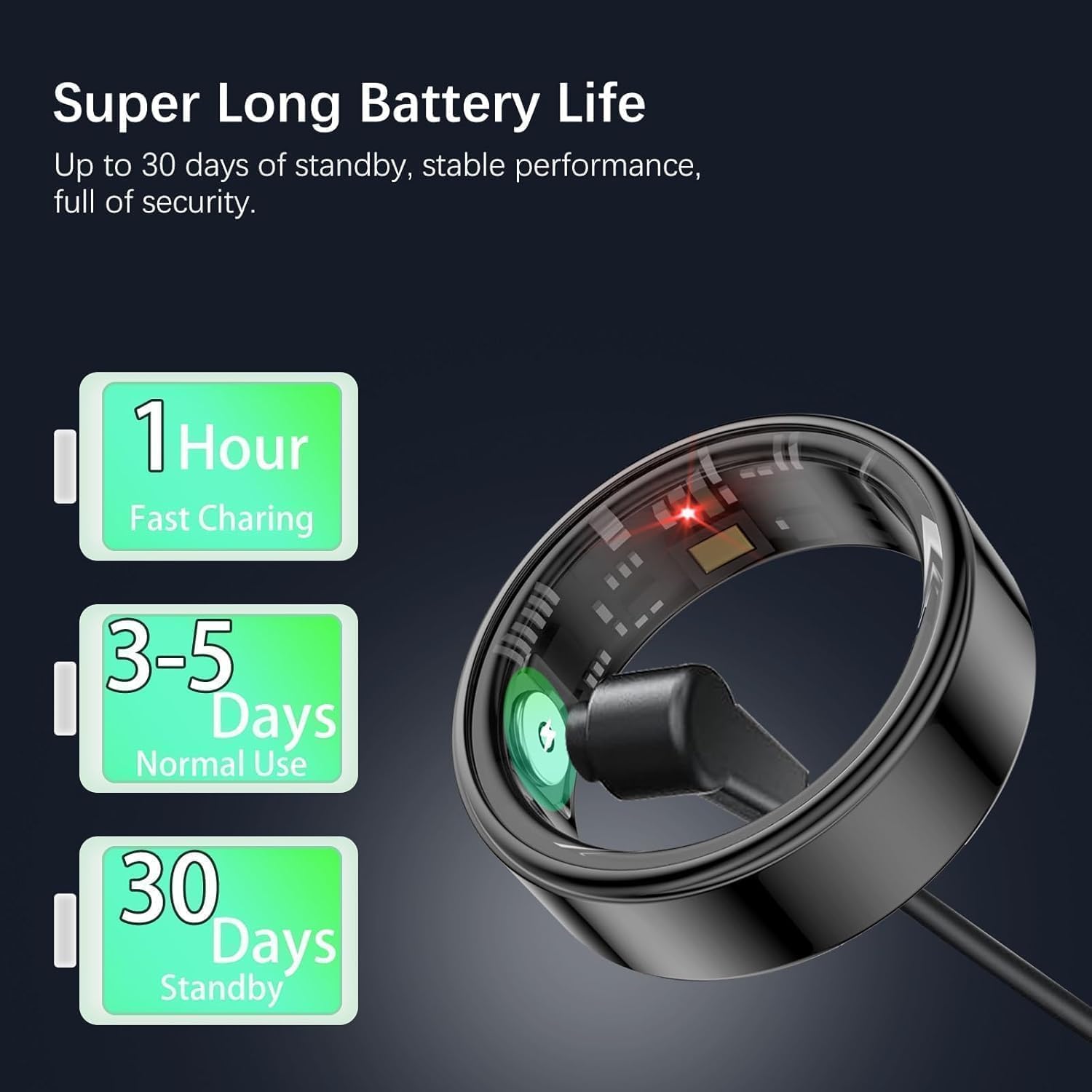 Thumbnail 6 de FKGZJF Smart Ring for Health Tracking — Sleep, Heart Rate, SpO2, HRV, and Activity (No Subscriptions, IP68)