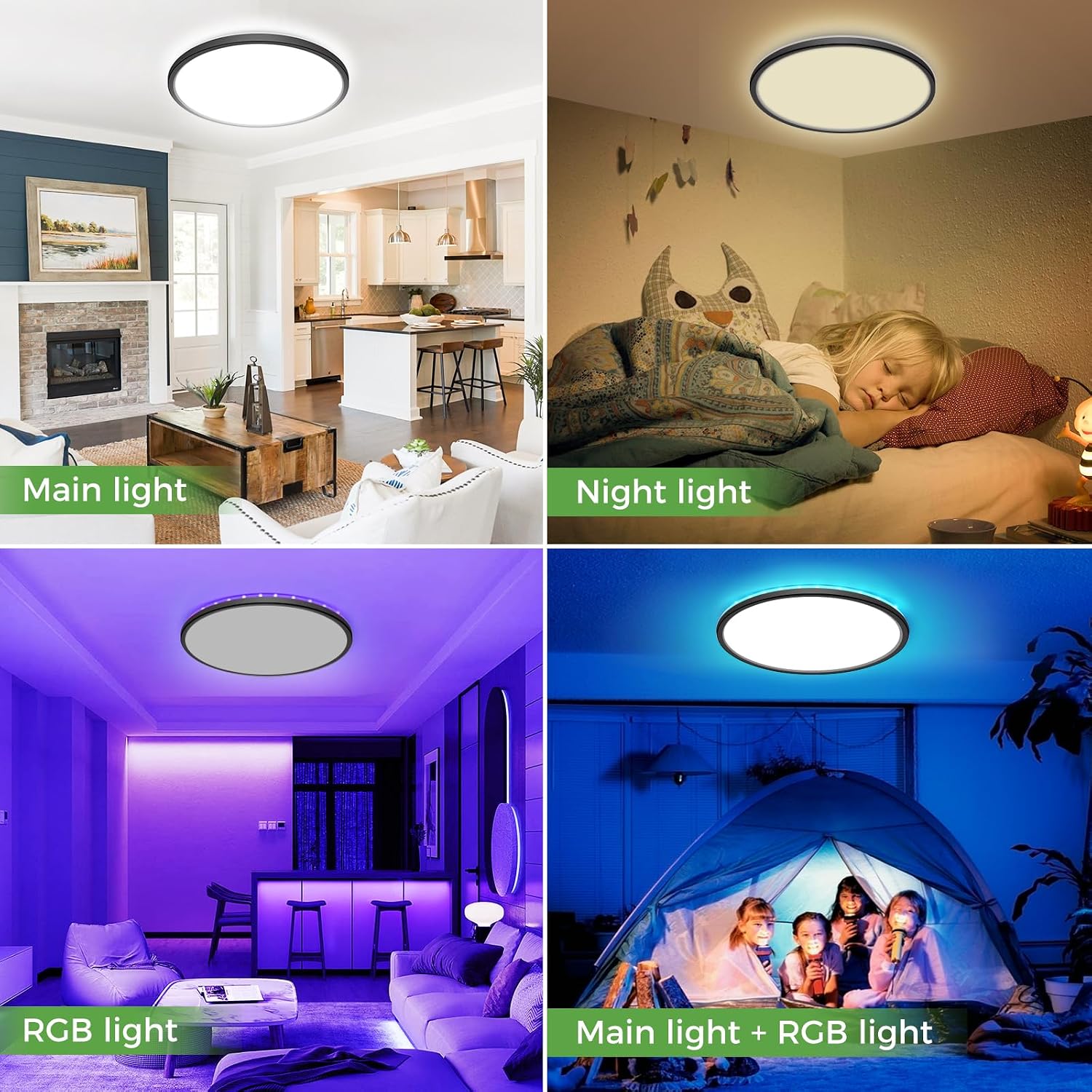 Detalle 1 de zemty LED Deckenleuchte 29 cm RGB