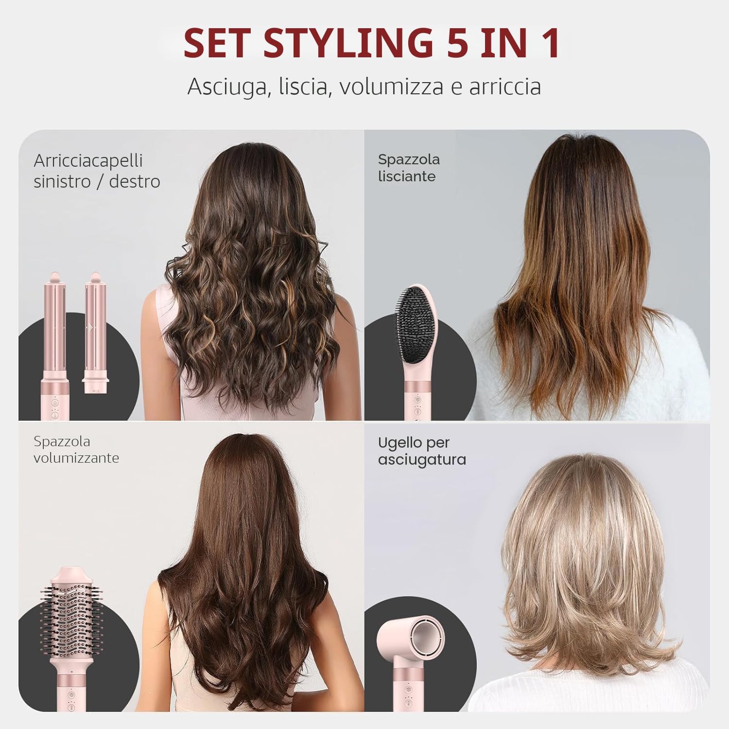 Detalle 2 de MESCOMB 5‑in‑1 Air Styler spazzola asciugacapelli 110000 RPM 🎀