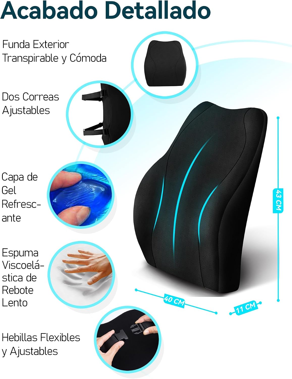 Thumbnail 6 de Travel Ease Cojín Lumbar 43x40x11 cm