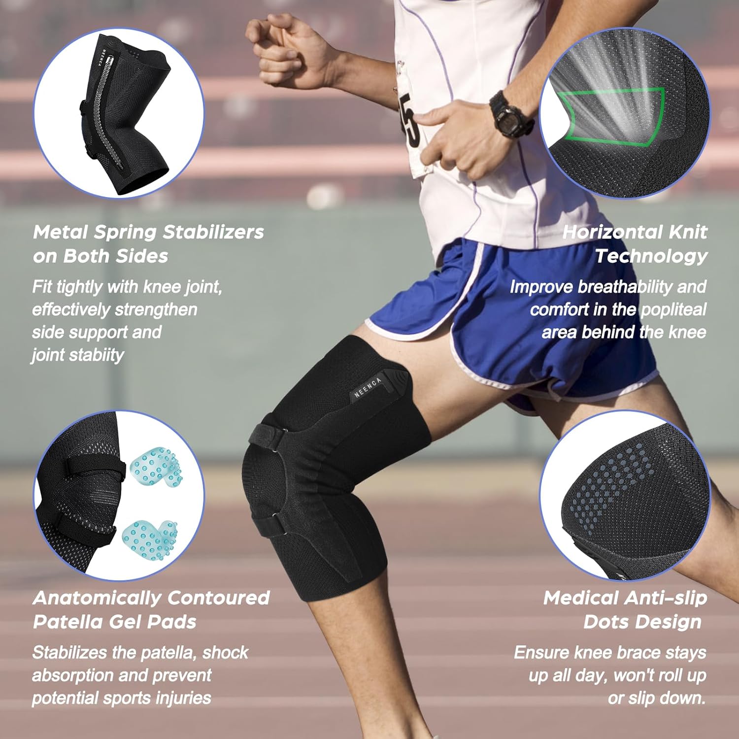 Thumbnail 4 de NEENCA Knee Brace for Knee Pain: Premium Compression Support with Patella & Gel Pads