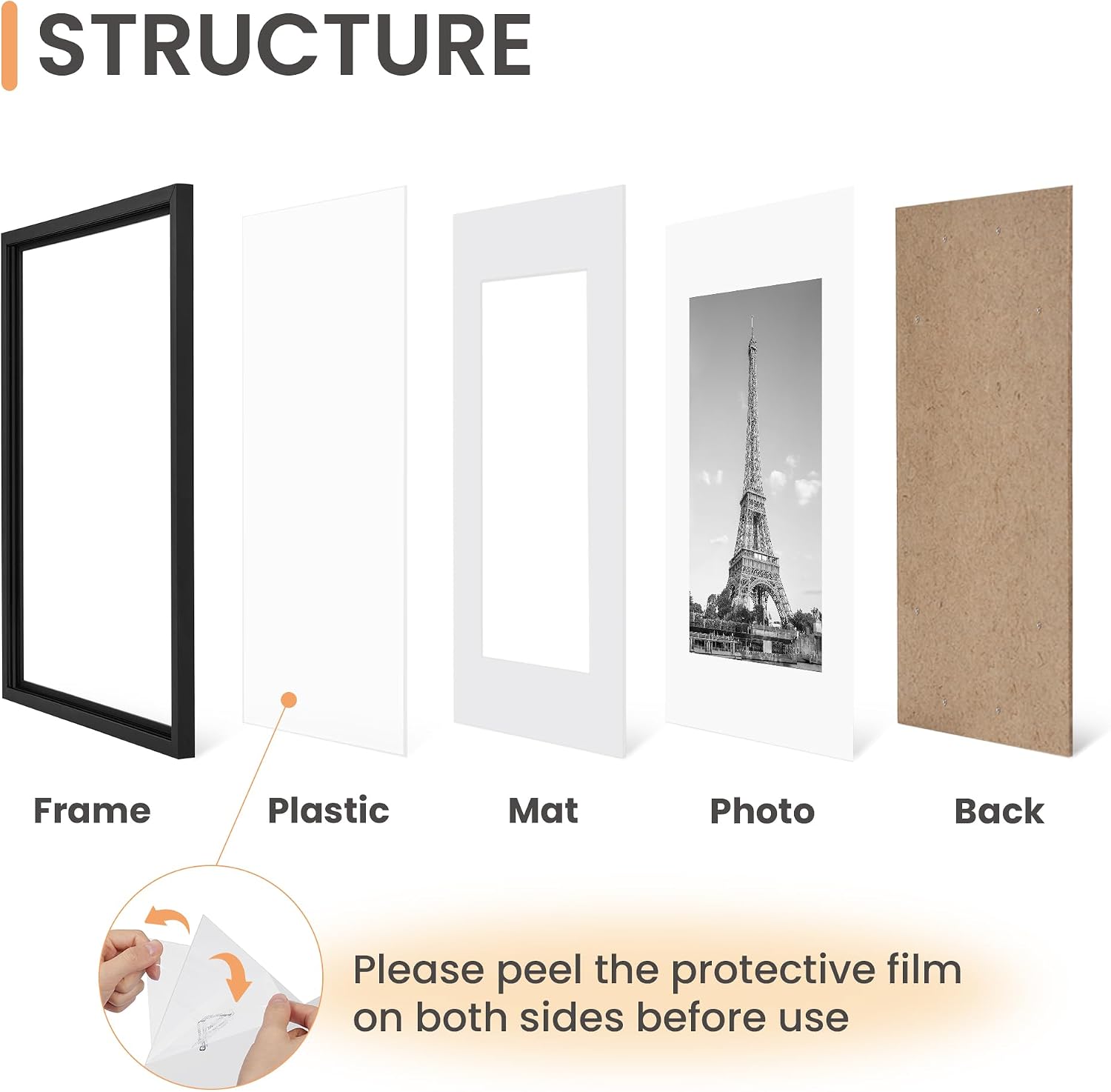 Thumbnail 2 de upsimples 11x14 Picture Frame Set, Black