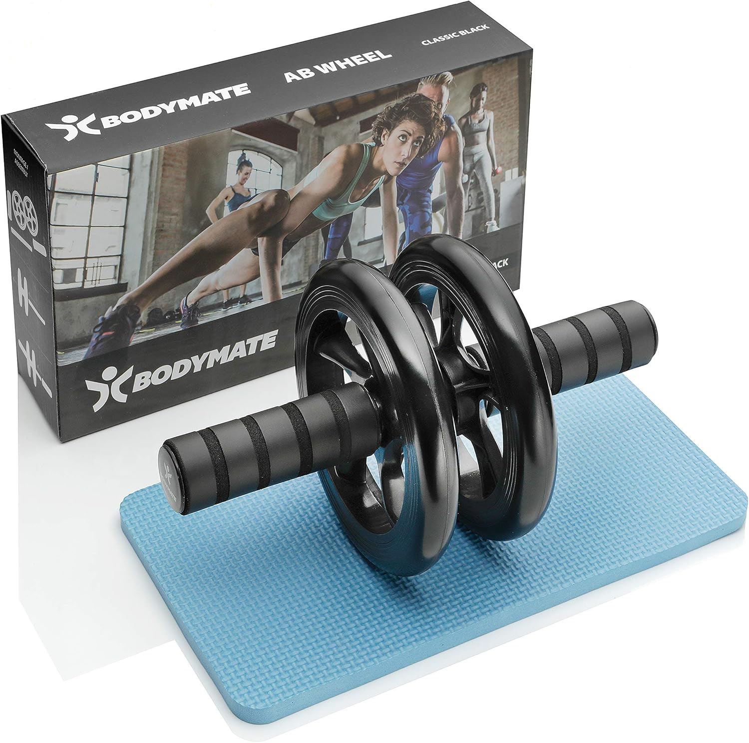 Thumbnail 5 de BODYMATE Roue abdominaux Classic (28 x 16 cm) avec tapis pour les genoux – accessoire fitness pour renforcer le tronc
