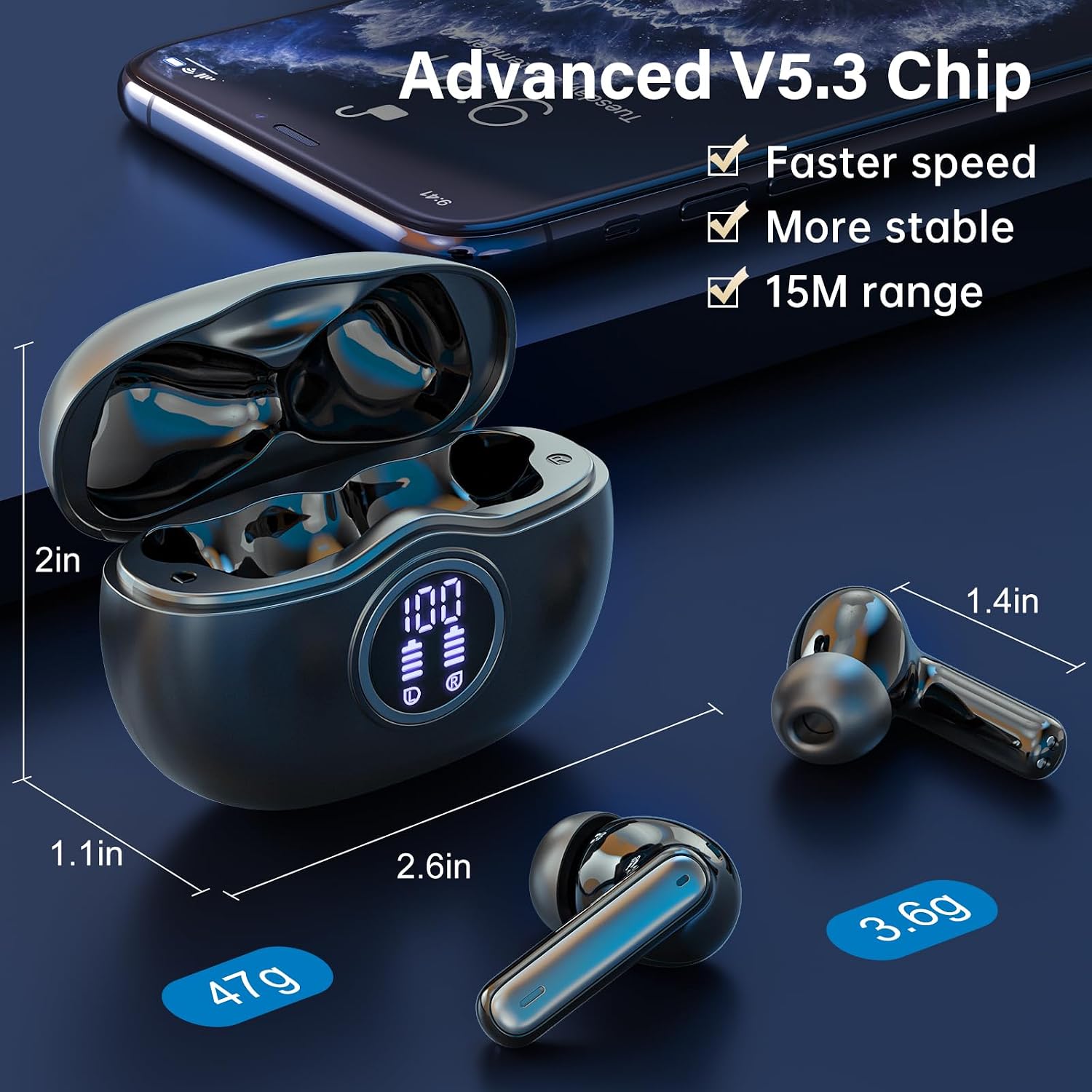 Detalle 2 de Fhumsh Wireless Earbuds A10