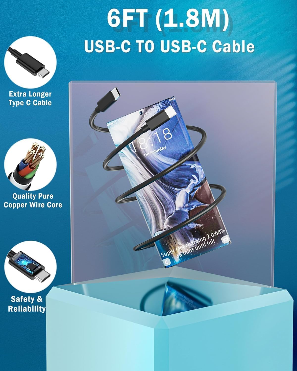 Thumbnail 6 de SKOTSLYE 45W USB-C PD PPS fast charger (with detachable USB-C cable) for Samsung Galaxy