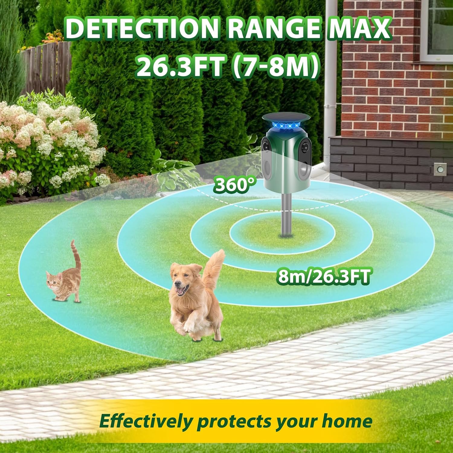 Detalle 2 de PCXWTLN HA-PEL-51225-3 kattenverjager met PIR-detectie en 360° bereik