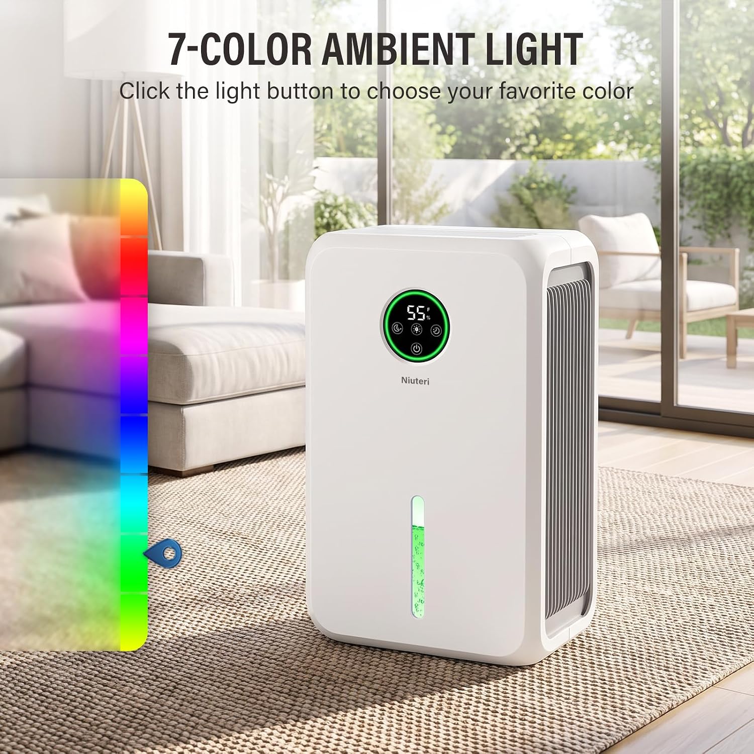 Thumbnail 6 de Niuteri PS-0915 Dehumidifier, 98 fl oz, Humidity Display & Sleep Mode