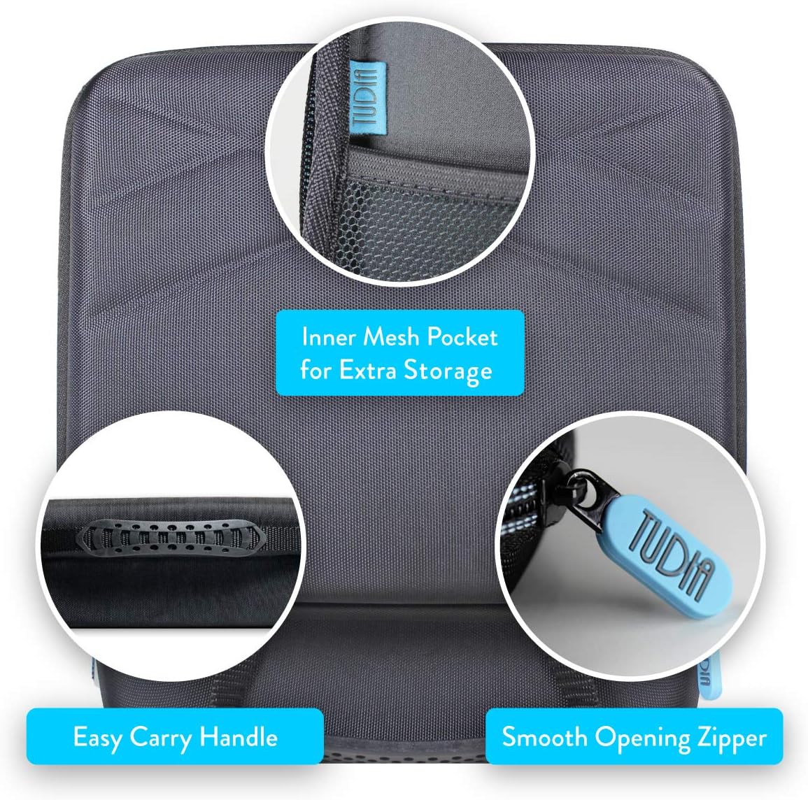 Detalle de TUDIA TD-EV5119-3 EVA Mini Projector Case with Zippered Mesh Pocket