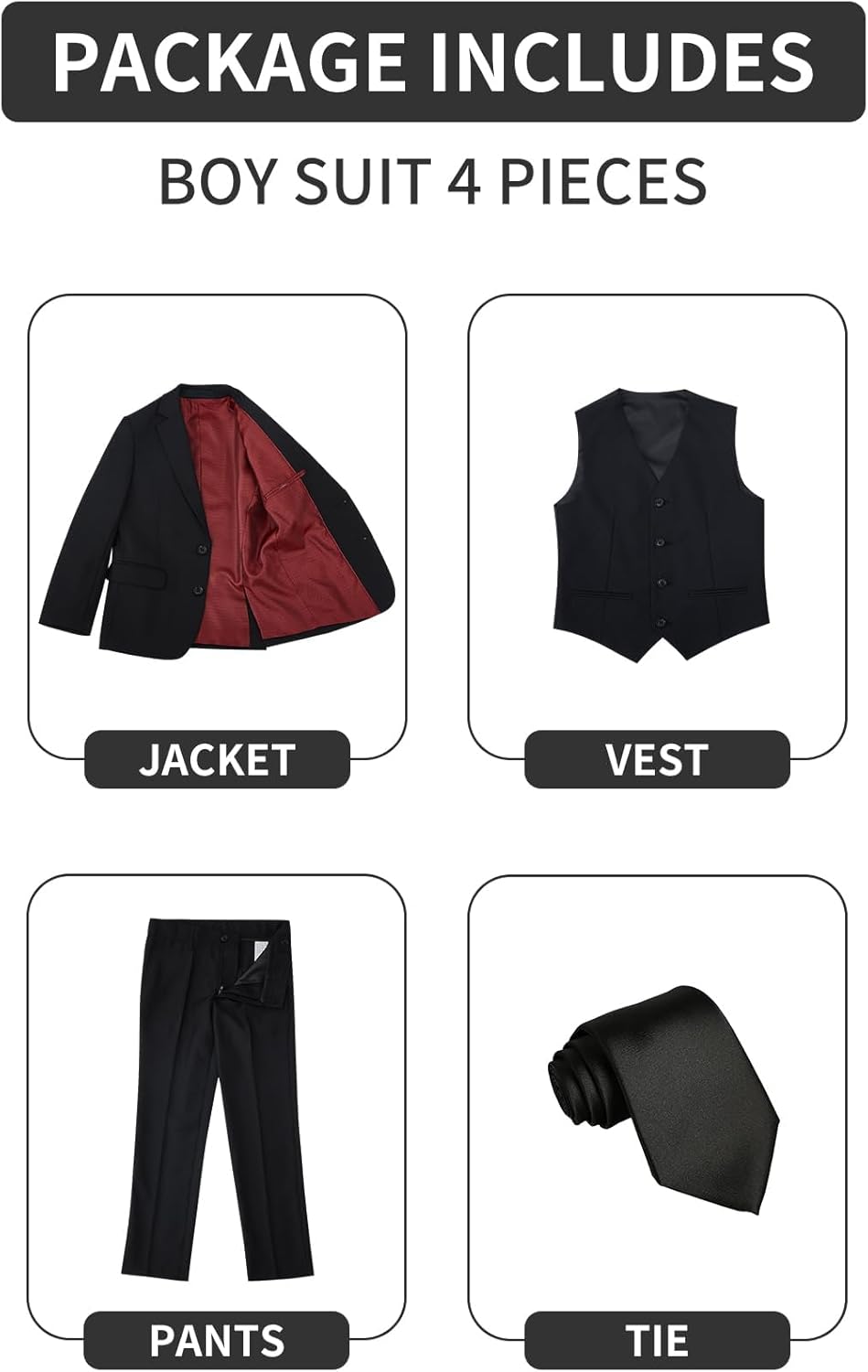 Thumbnail 2 de BOLADA Boys Formal Suit Set 2-20 👔