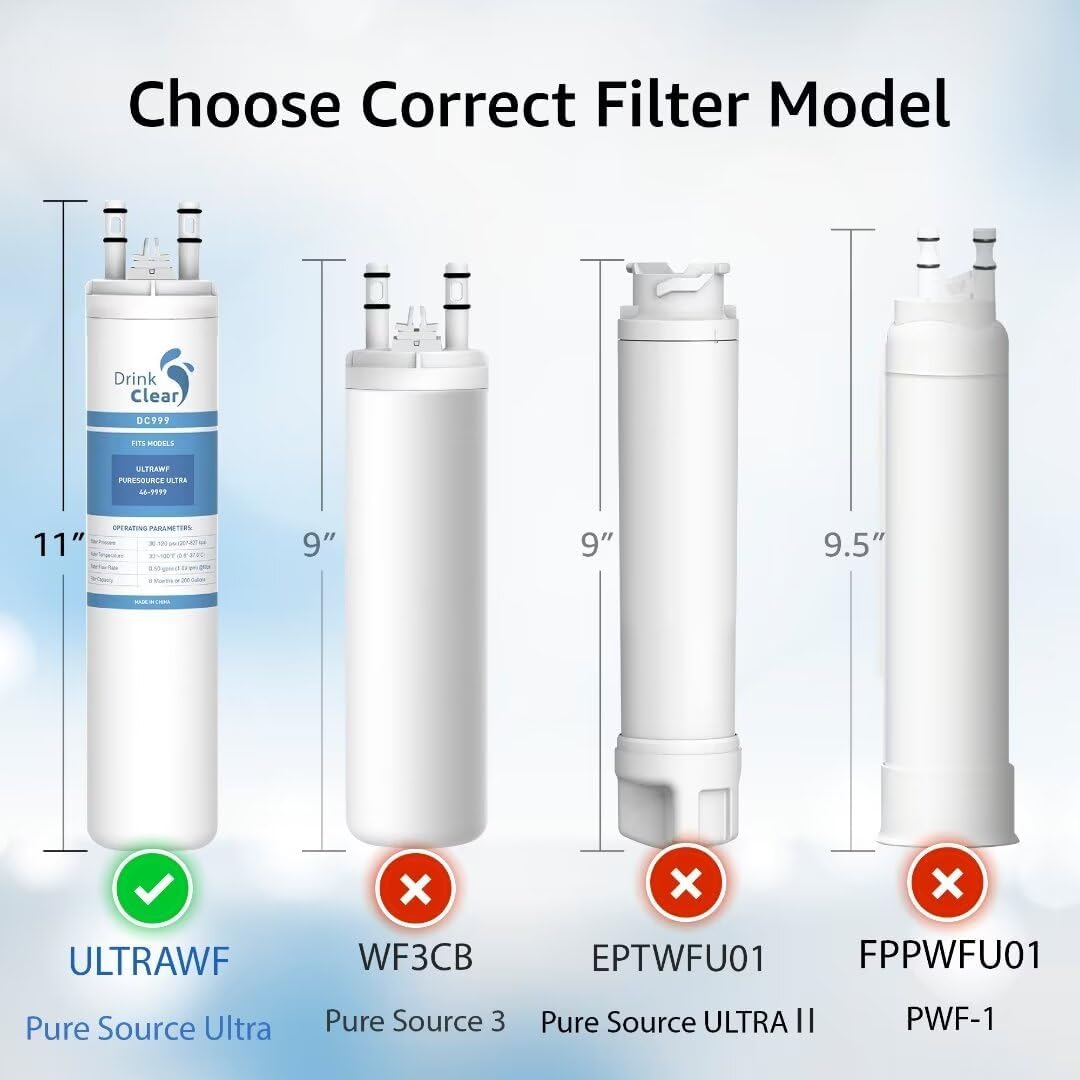 Detalle 2 de DRINKCLEAR BA9 (DC999) Refrigerator Water Filter, 3-Pack for ULTRAWF