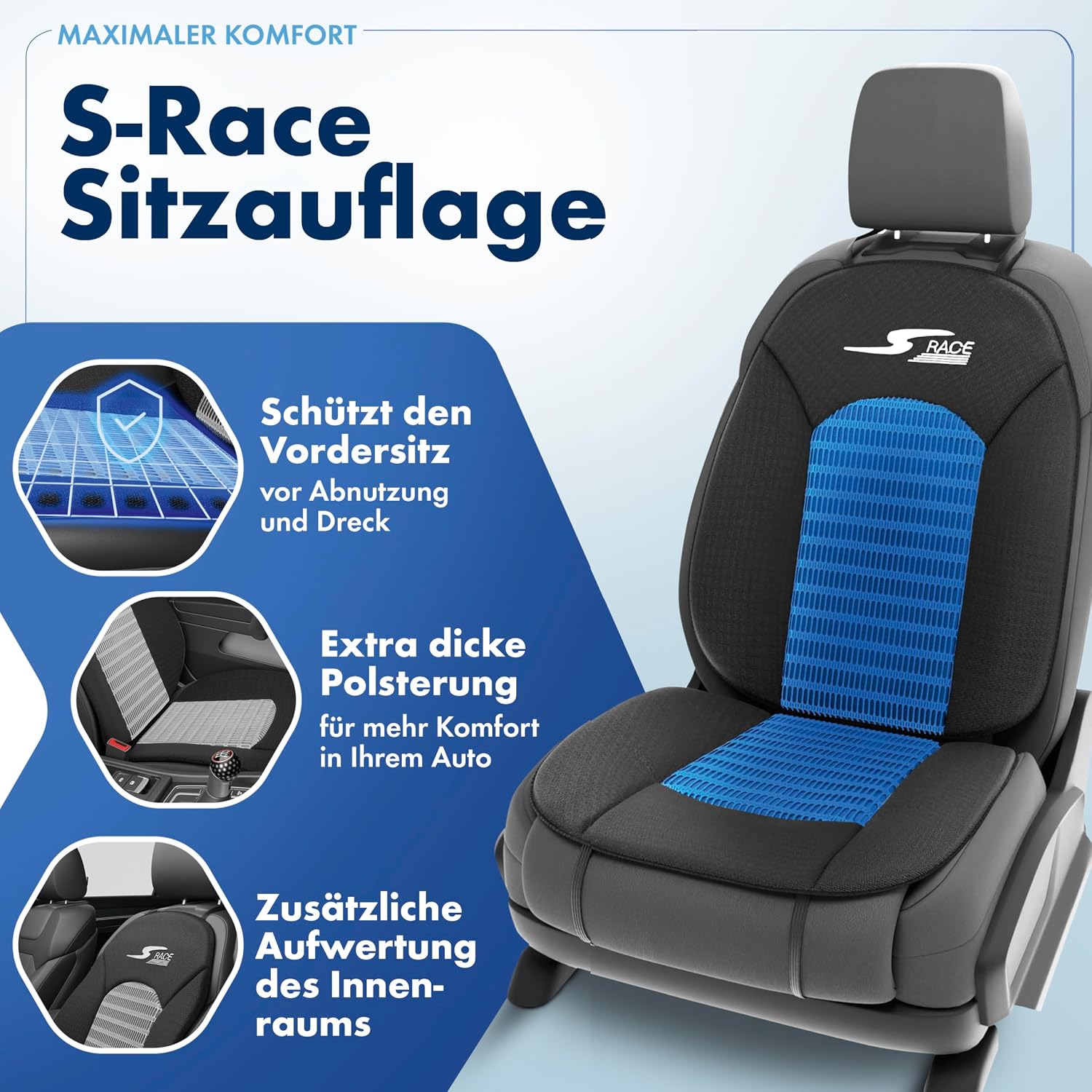 Detalle 2 de WALSER Autositzauflage S Race 2-teilig 16 mm